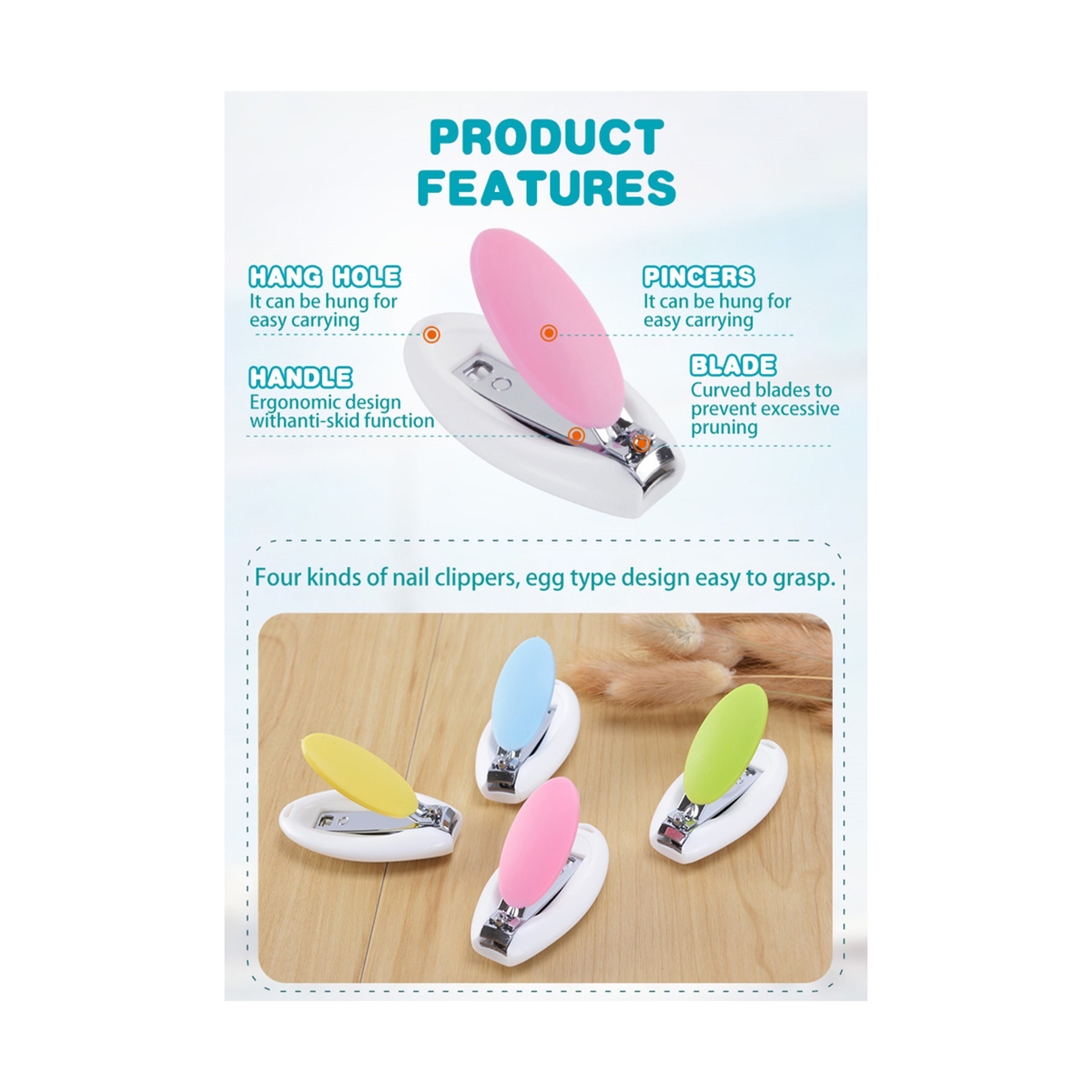 Luqu Baby Nail Clipper - Egg Shape Pink