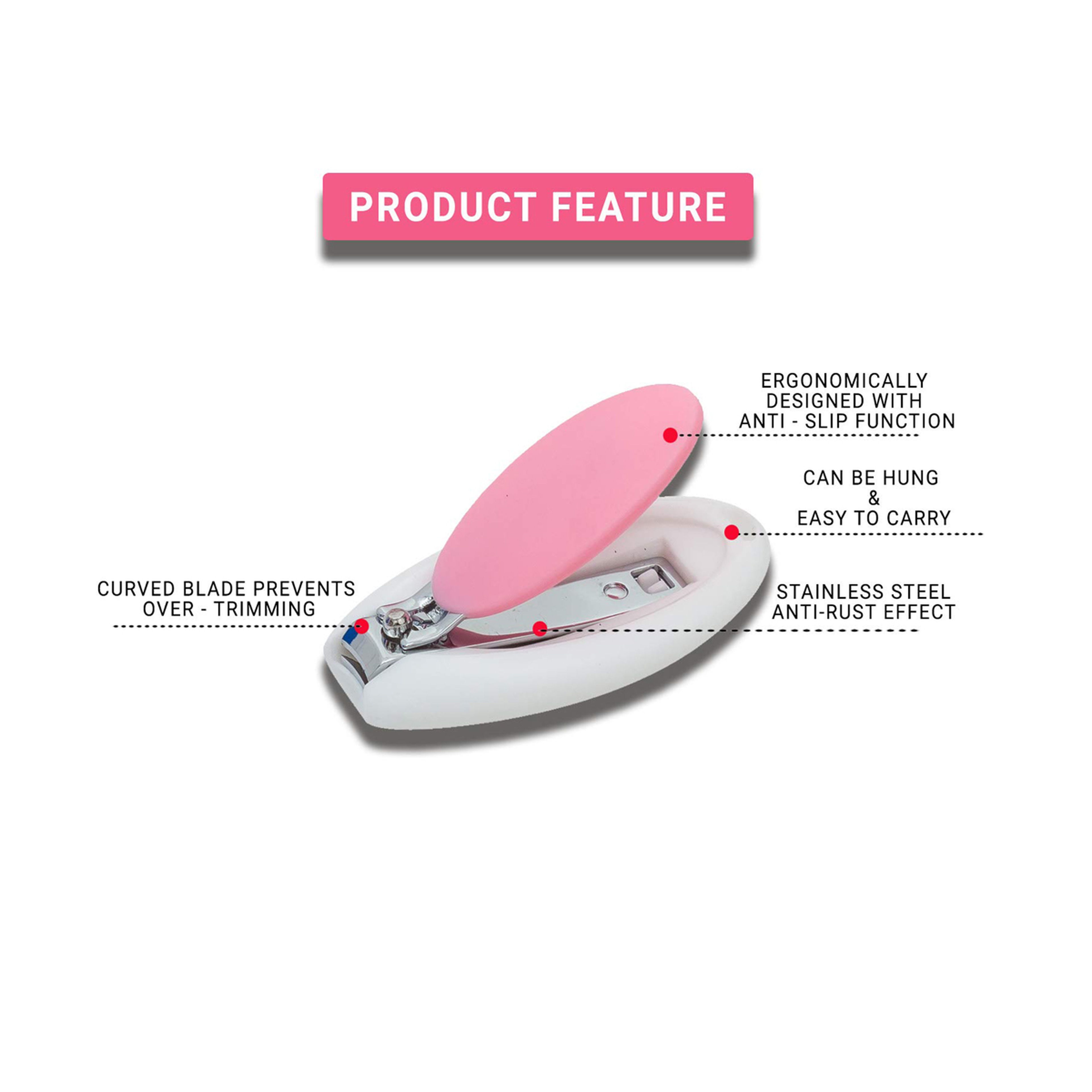 Luqu Baby Nail Clipper - Egg Shape Pink