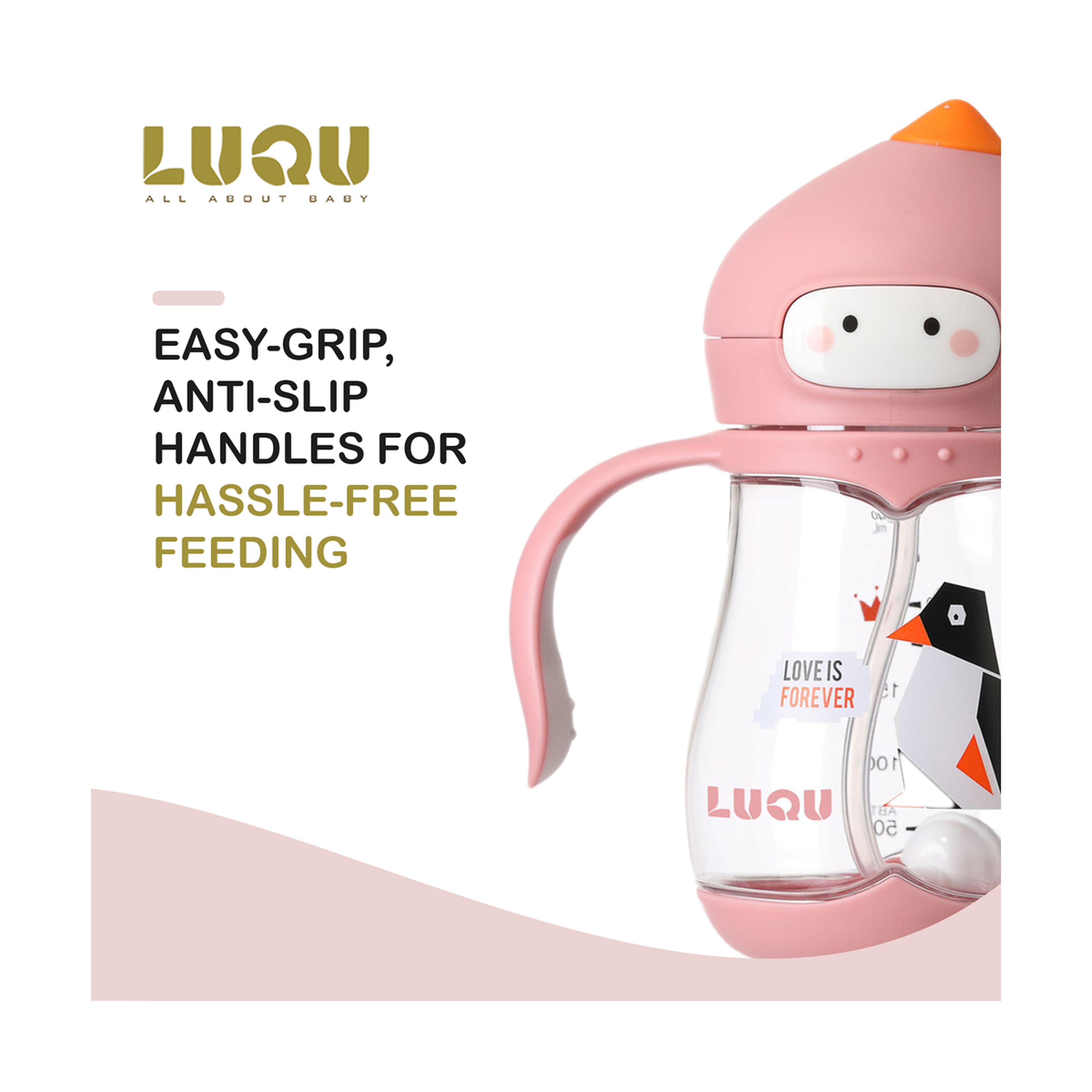 Luqu Tritan Sippy Cup Water Bottle 240Ml