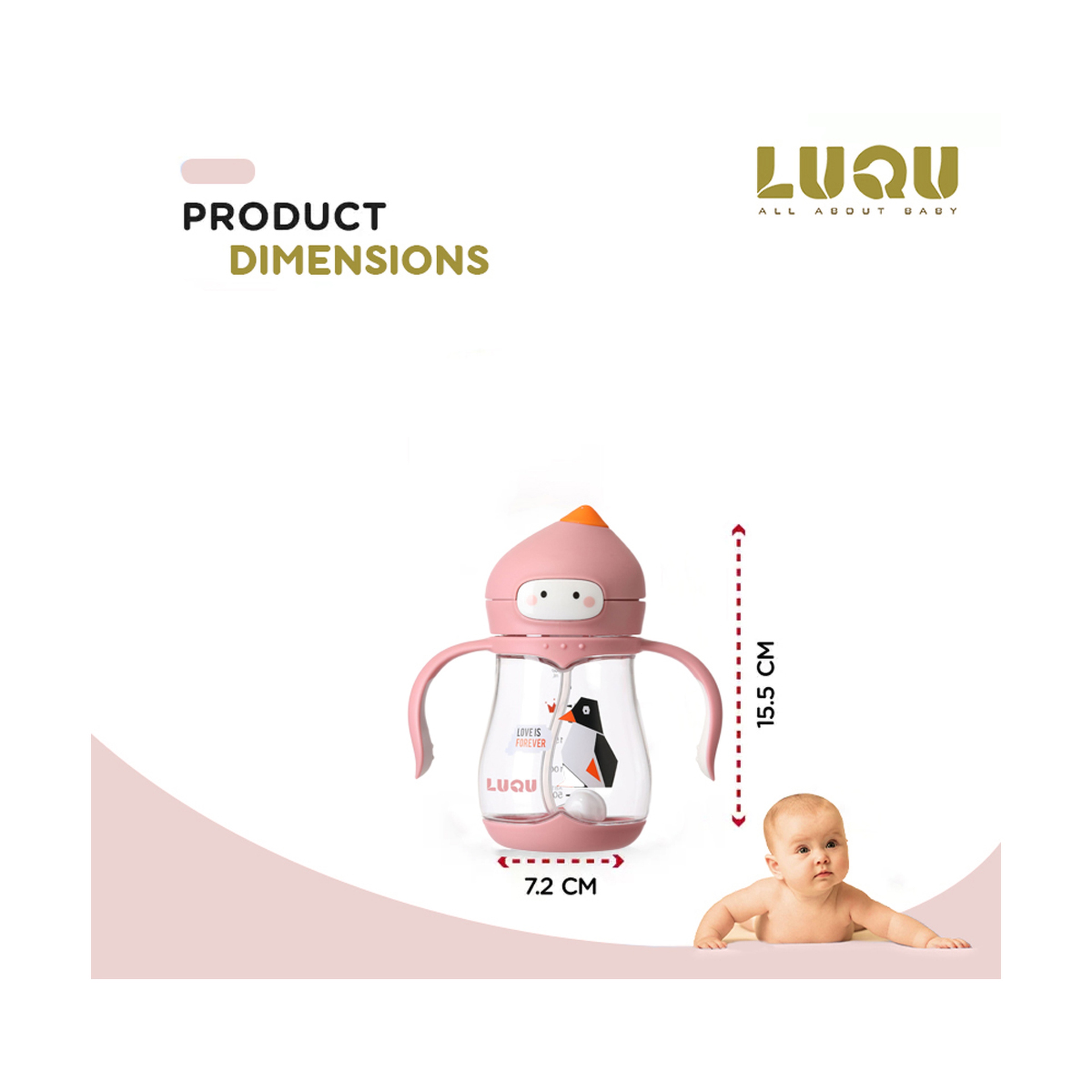 Luqu Tritan Sippy Cup Water Bottle 240Ml