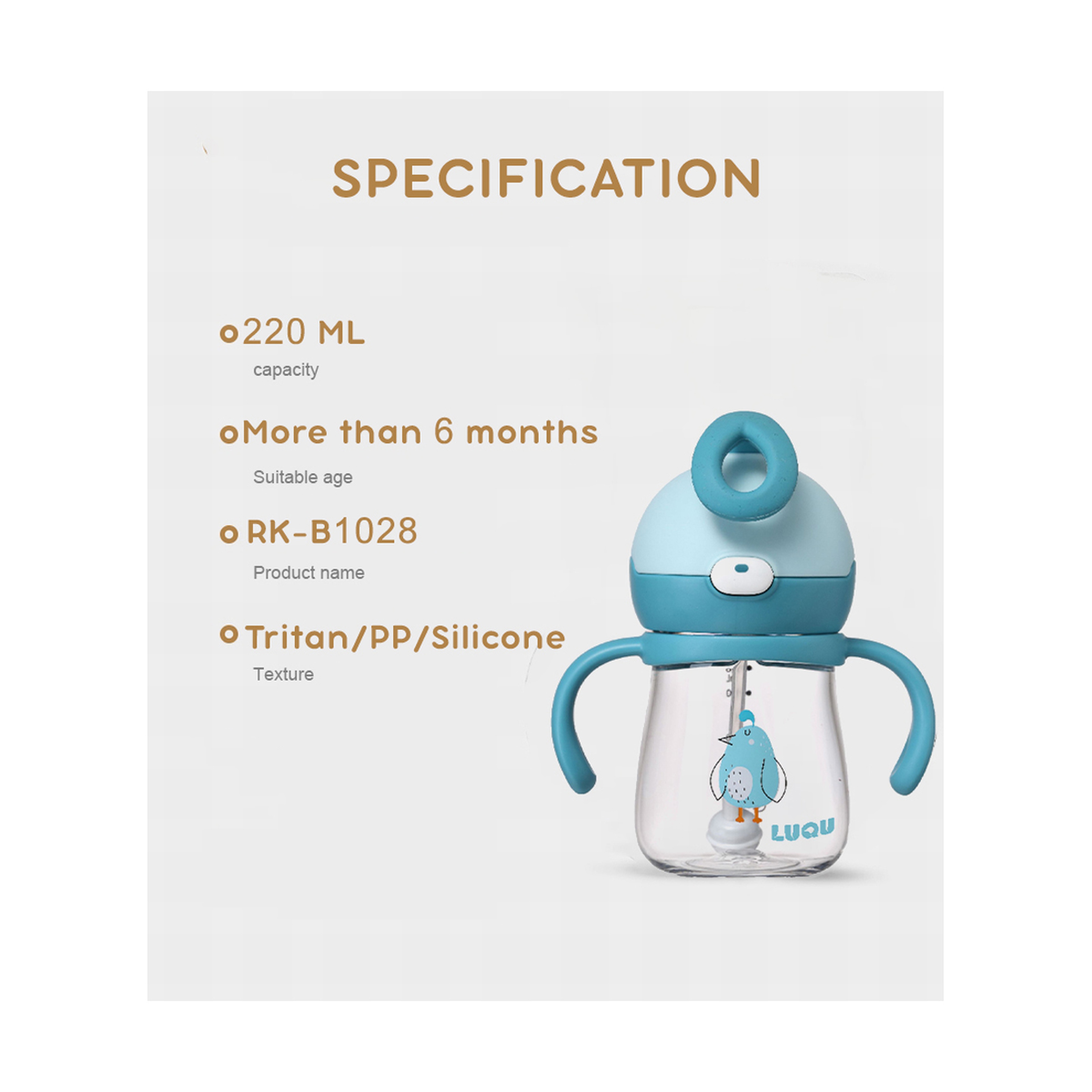 Luqu Tritan Sippy Cups Toddlers 220Ml