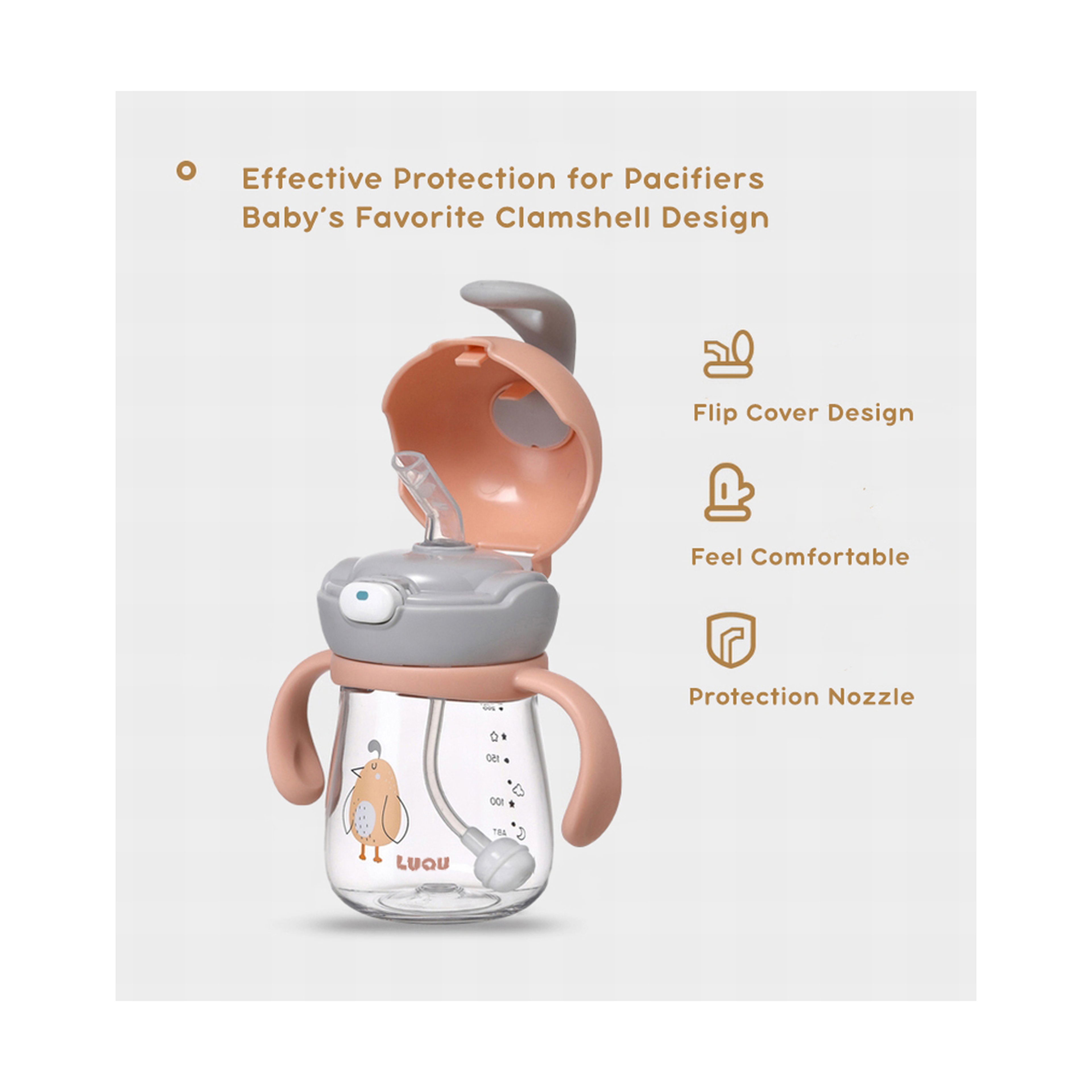 Luqu Tritan Sippy Cups Toddlers 220Ml