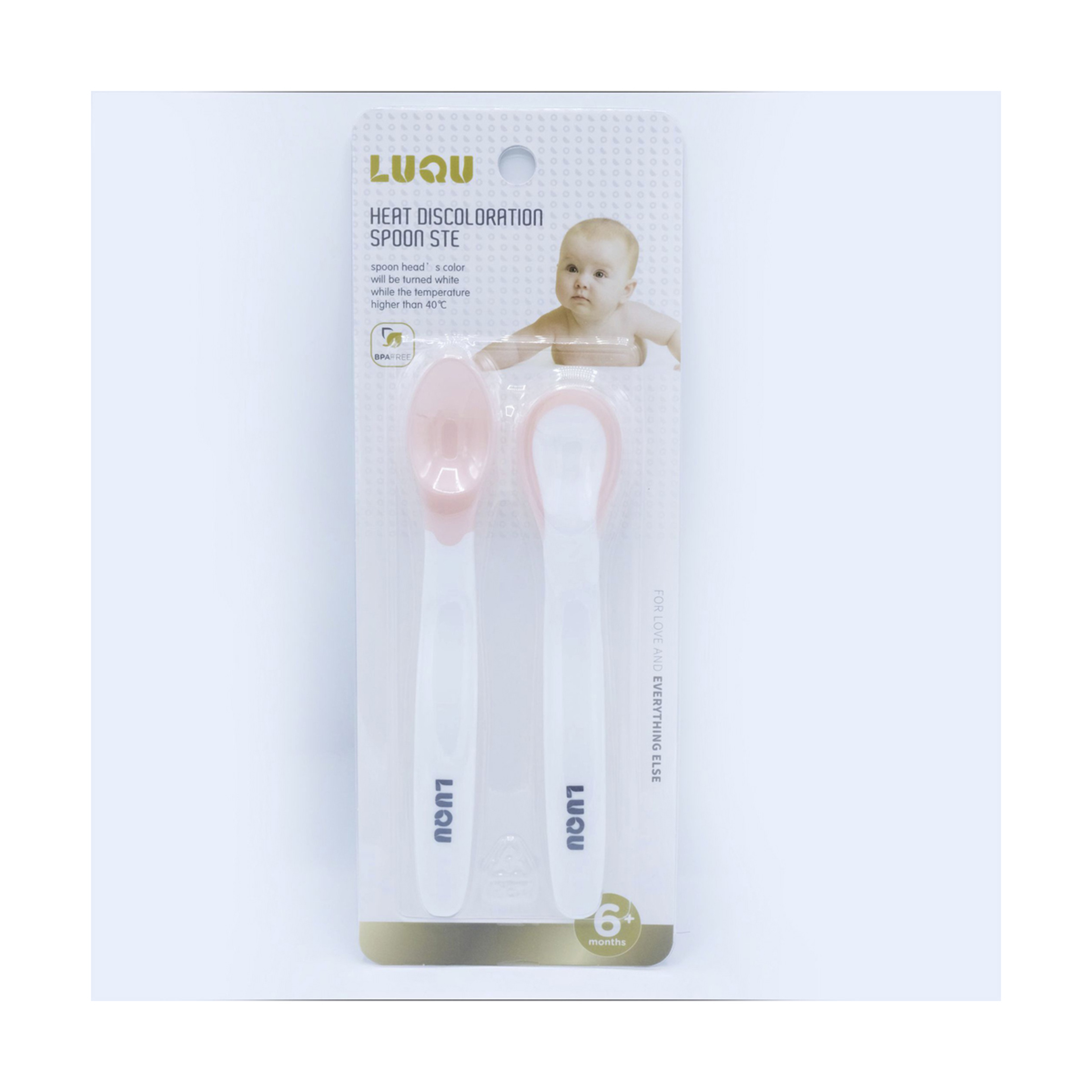 Luqu Temp-Sensor Spoon Set, Pink 2Pcs