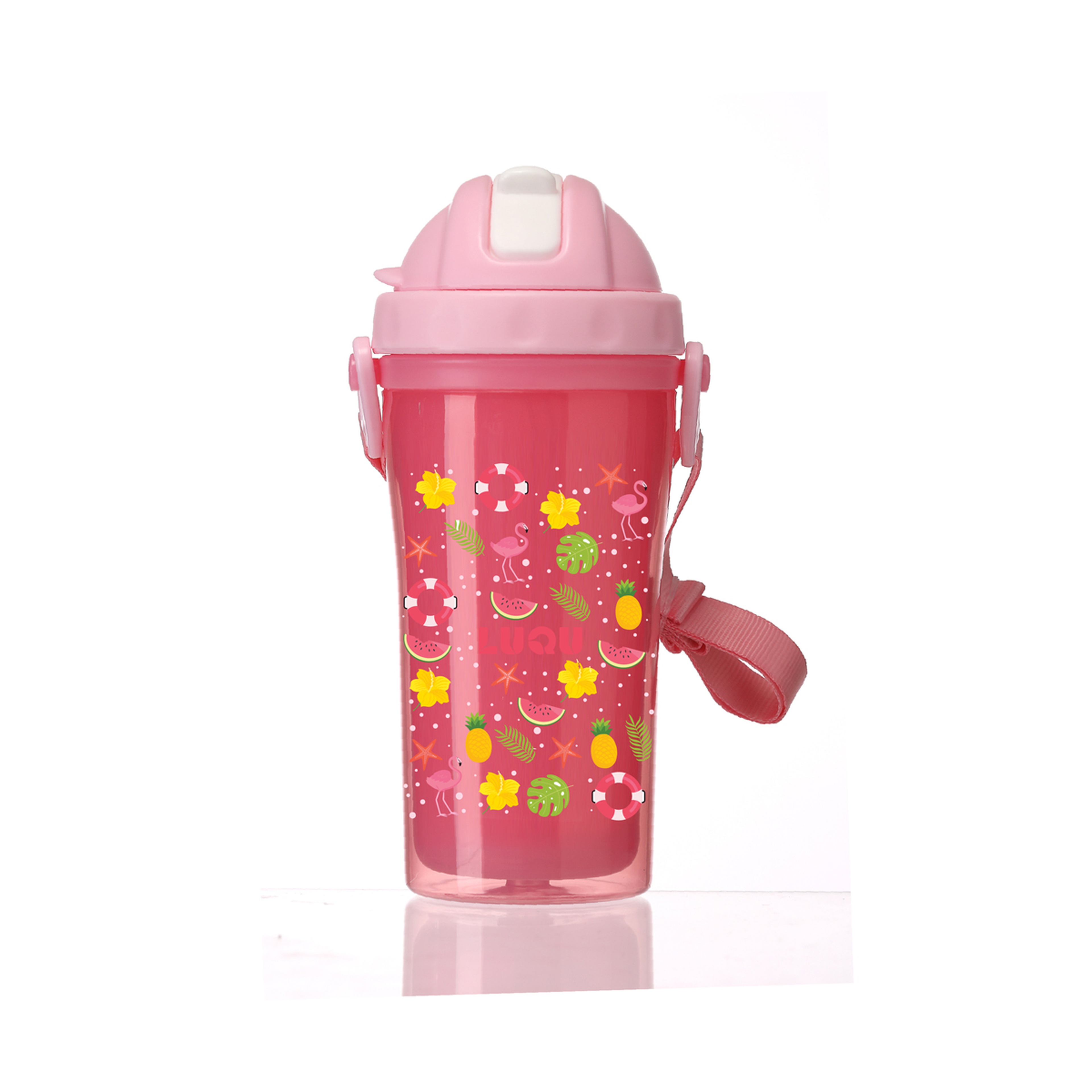 Luqu Kids Double Layer Bottle 340Ml Pink