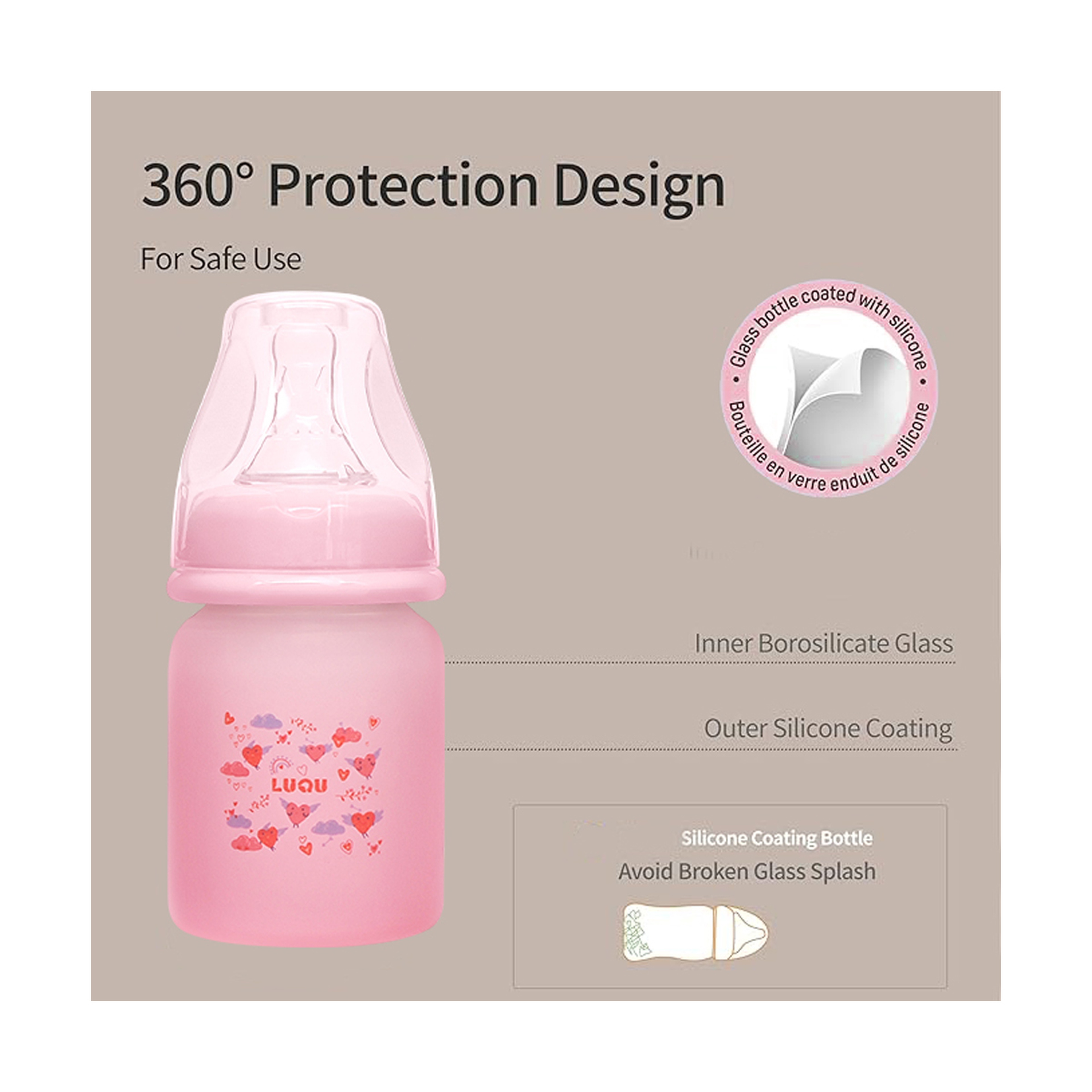 Luqu Bottle Silicone Coating 60 Ml Pink