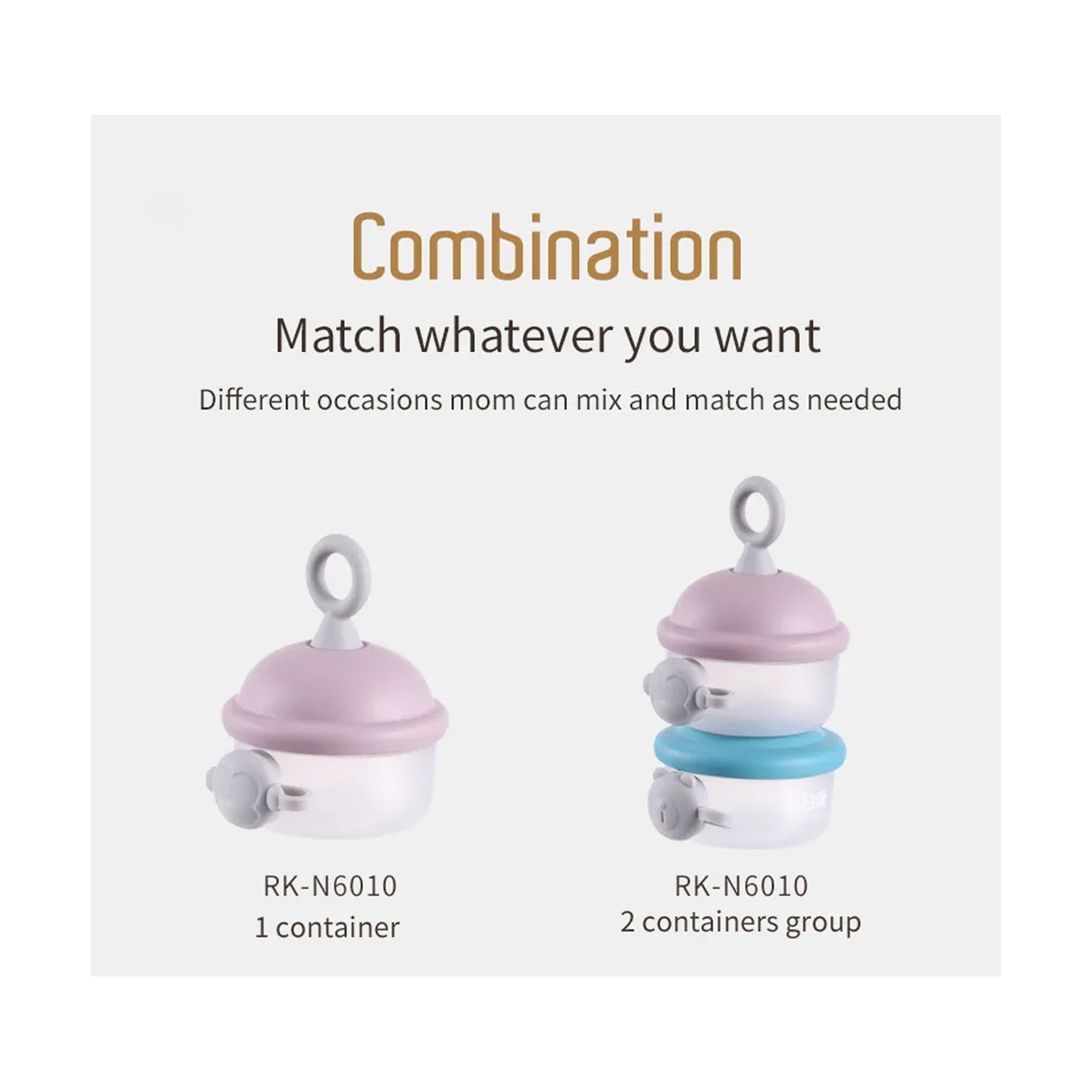 Luqu Milk Powder Container-3 Layer Pink