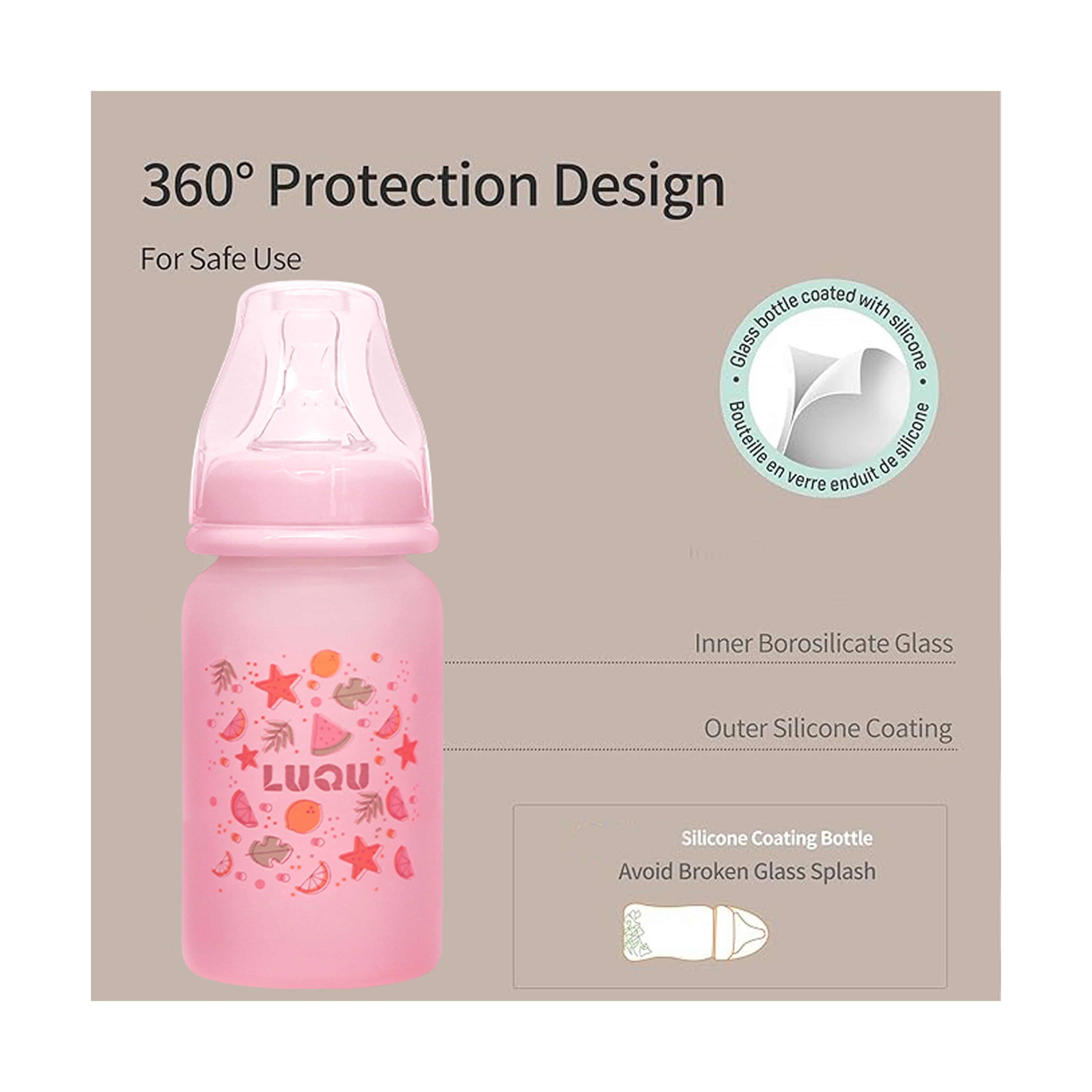 Luqu Glass Silicone Coating 120 Ml Pink