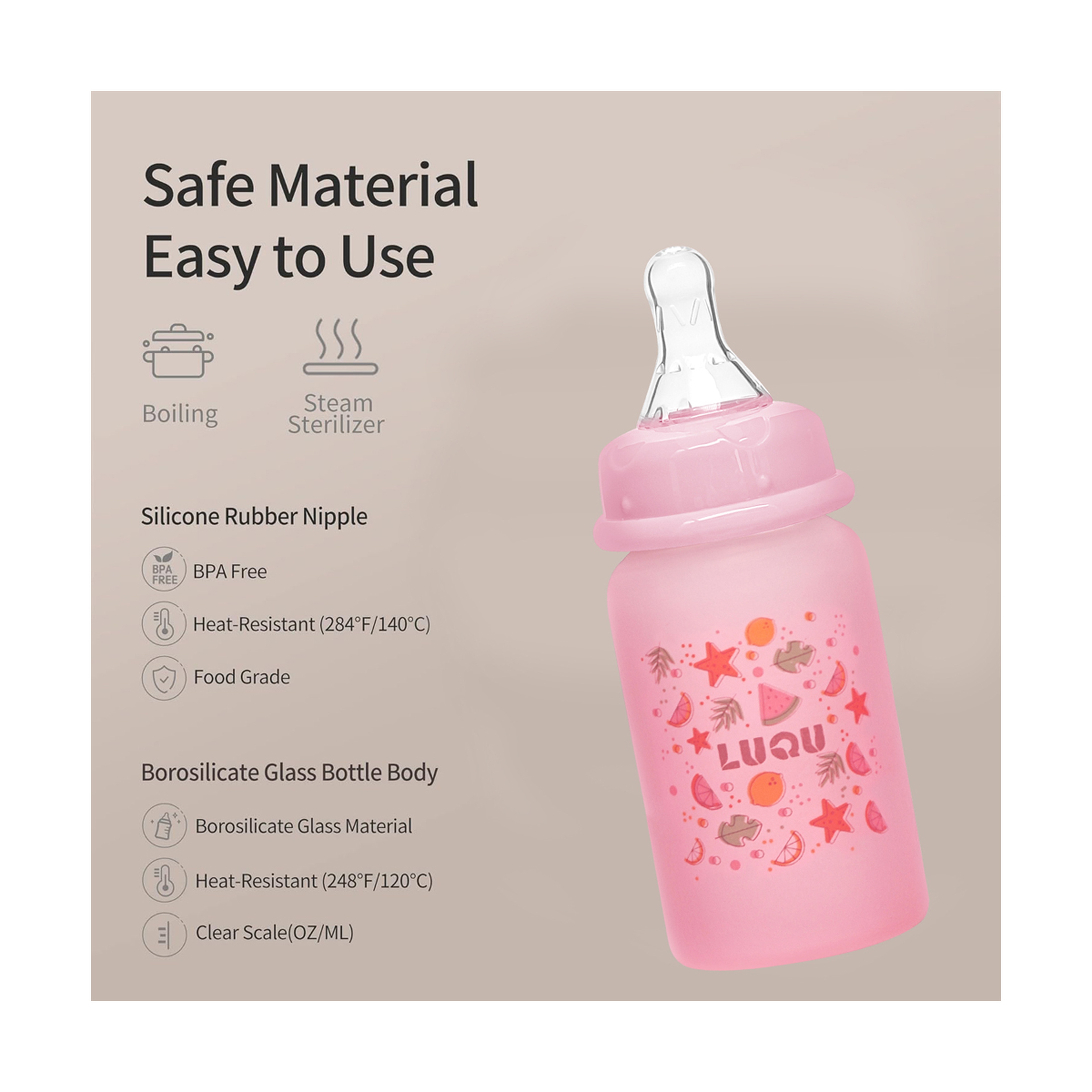 Luqu Glass Silicone Coating 120 Ml Pink