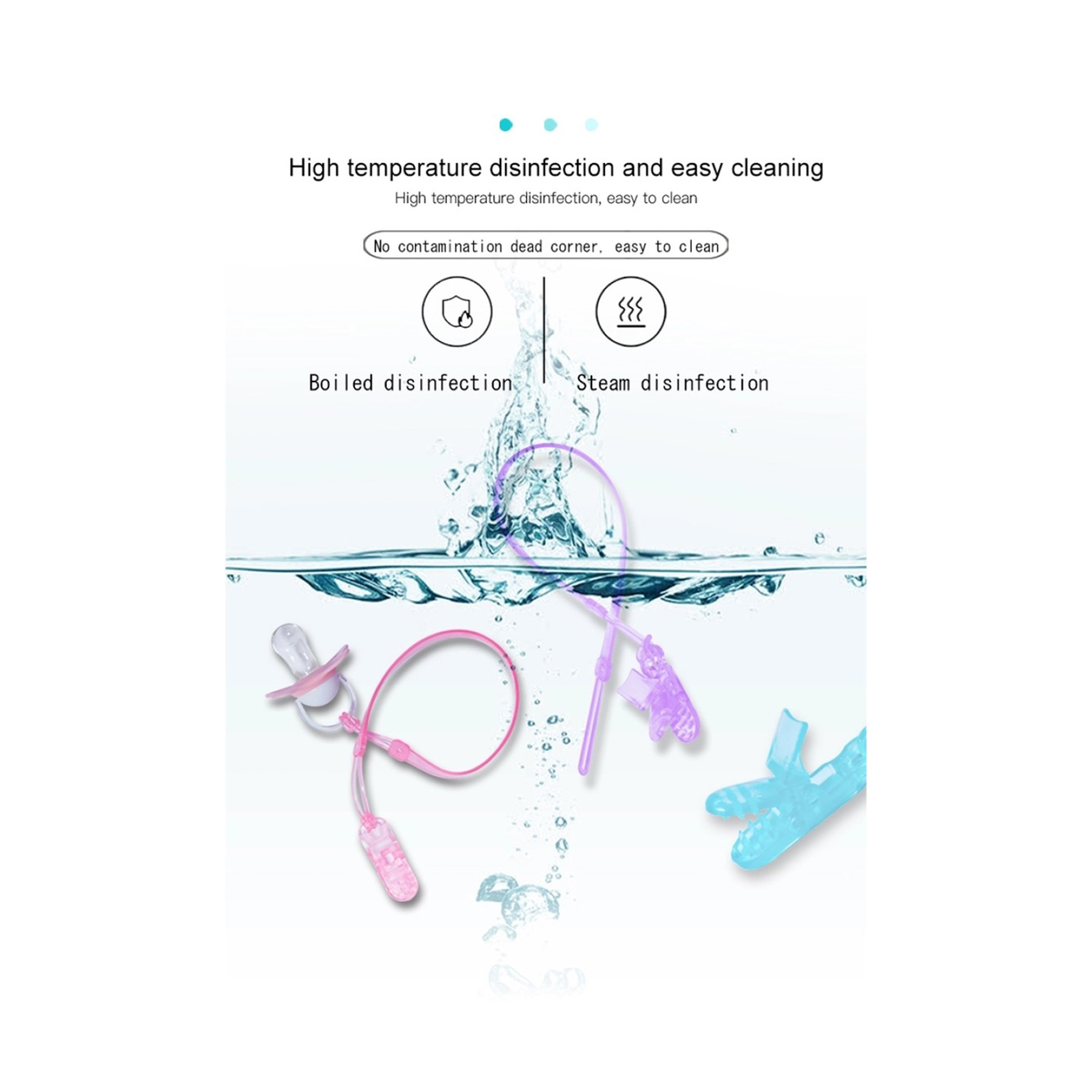 Luqu Pacifier Holder Silicone-Blue