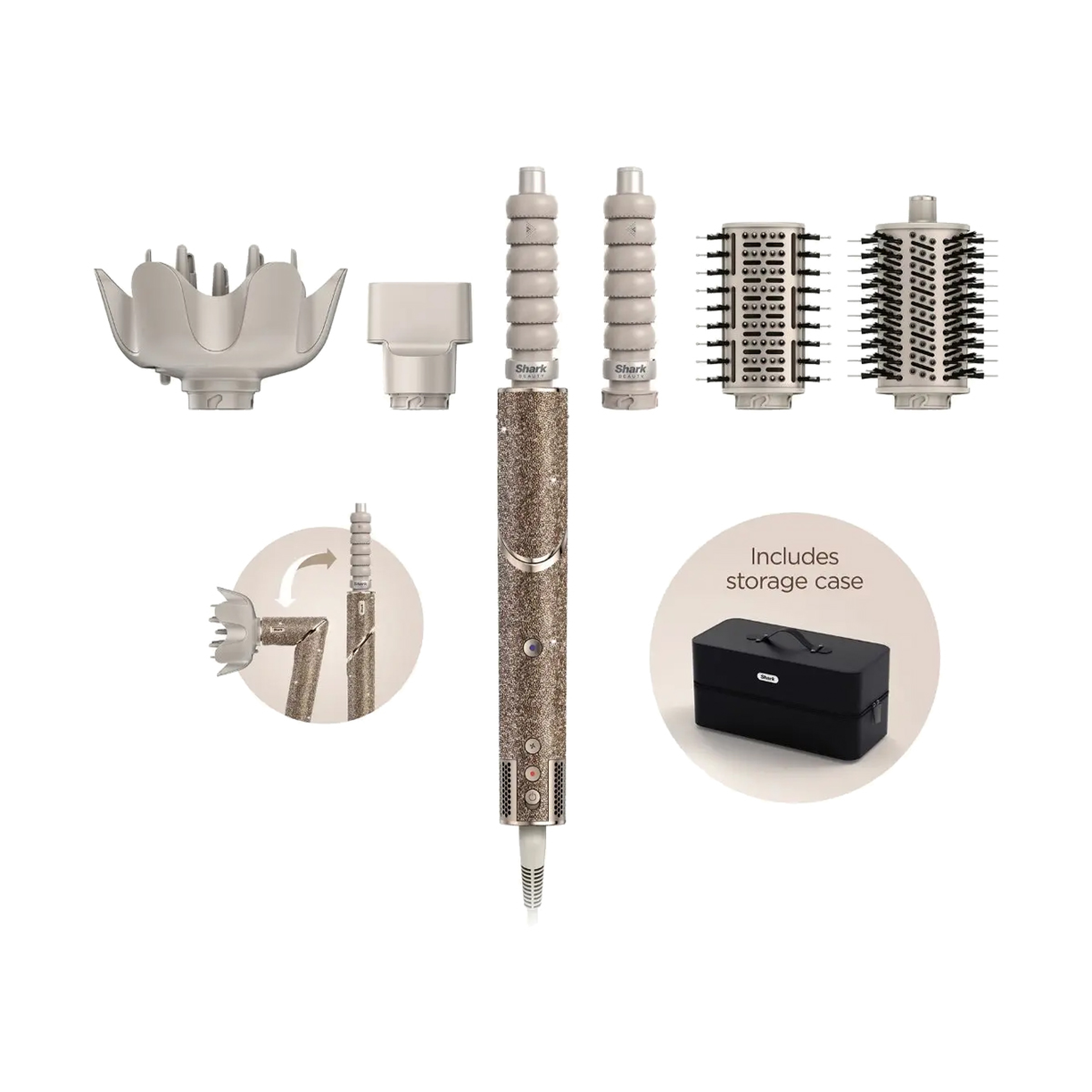 شارك جهاز تصفيف الشعر باللون الذهبي الماسي