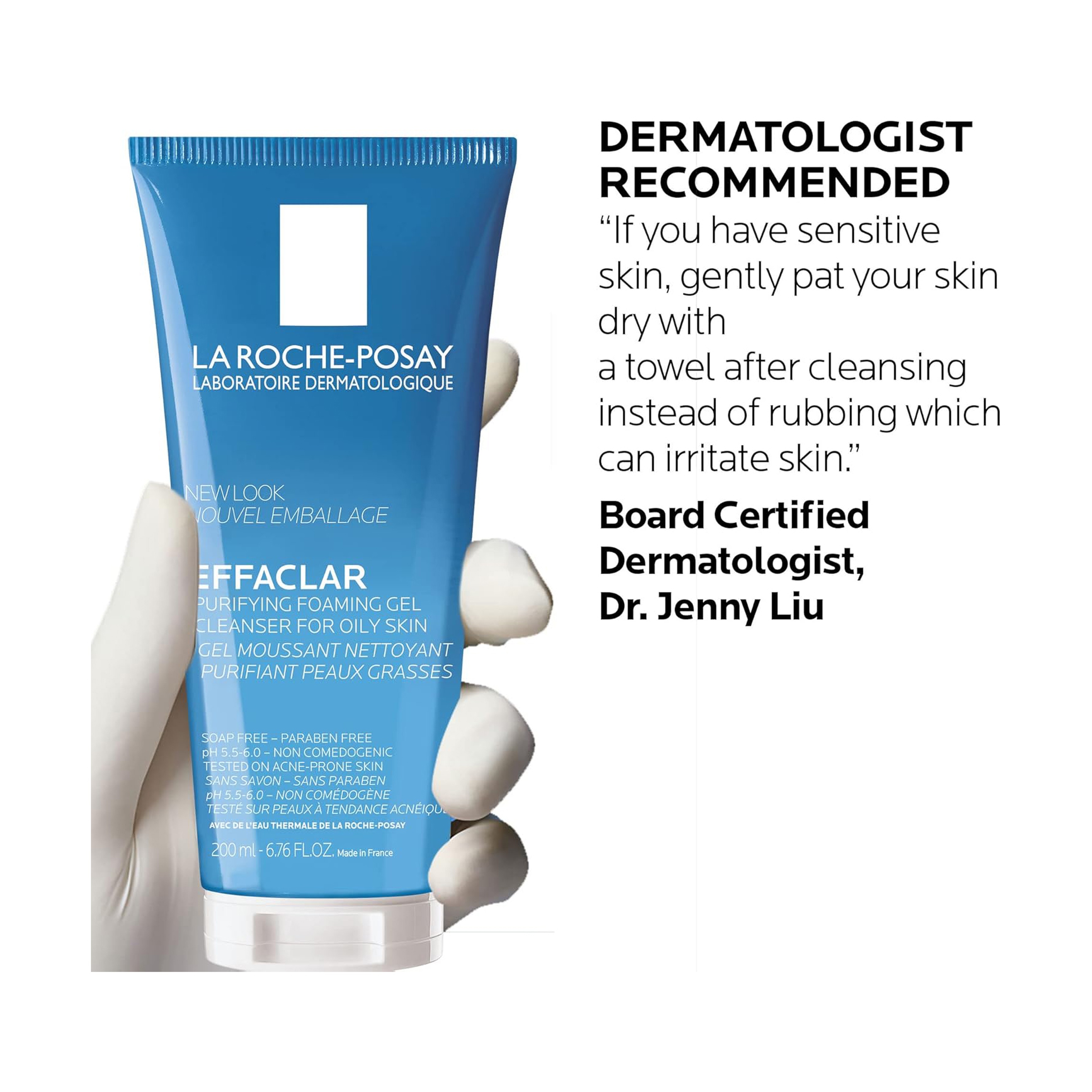 لا روش بوزيه إيفاكلار جل غسول رغوي مُنظف للبشرة الدهنية والمعرضة لحب الشباب ٢٠٠ مل