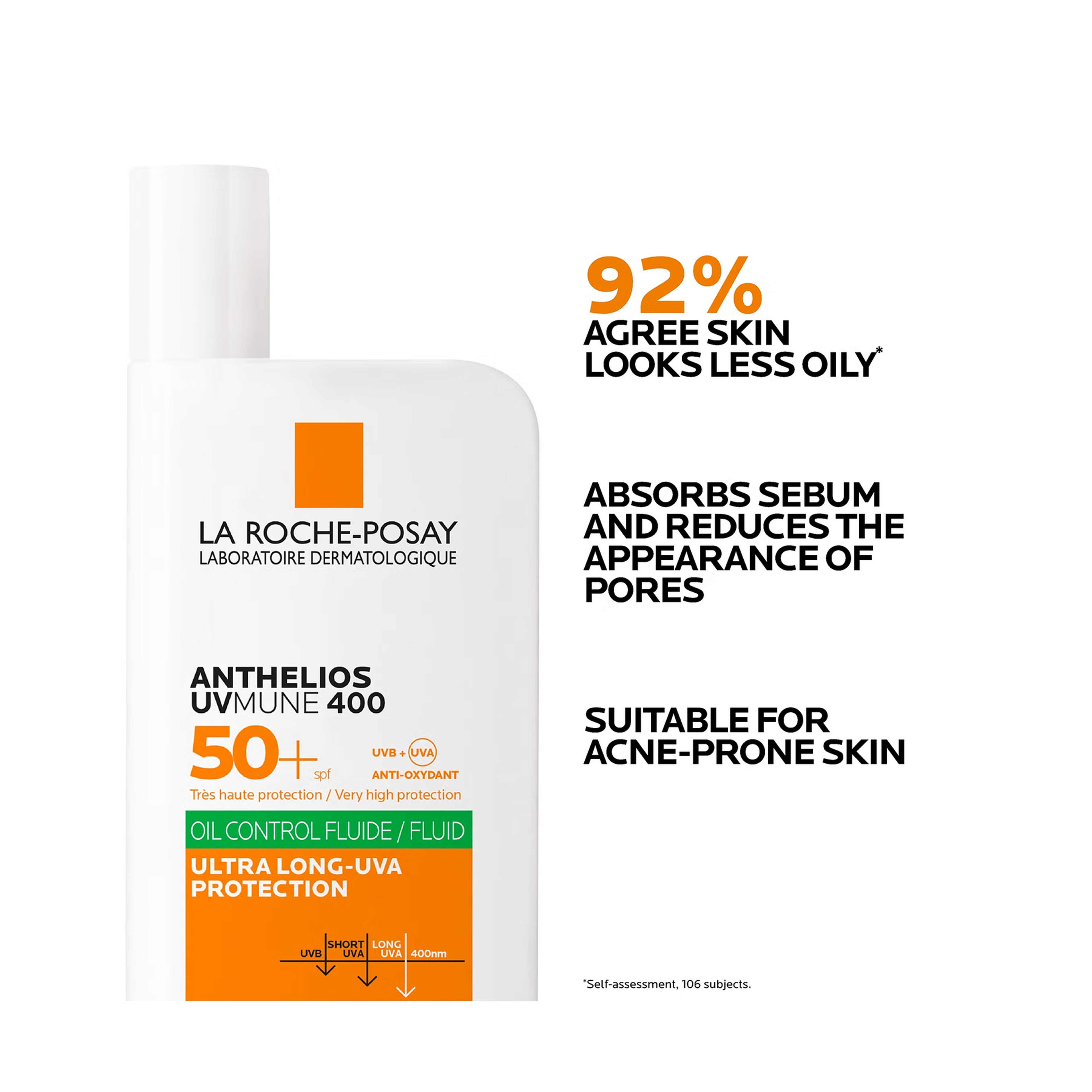 لاروش بوزيه واقي شمس أنتيليوس UVMune 400 إنفيزبل فلويد بعامل حماية 50+ للبشرة الدهنية والمعرضة لحب الشباب