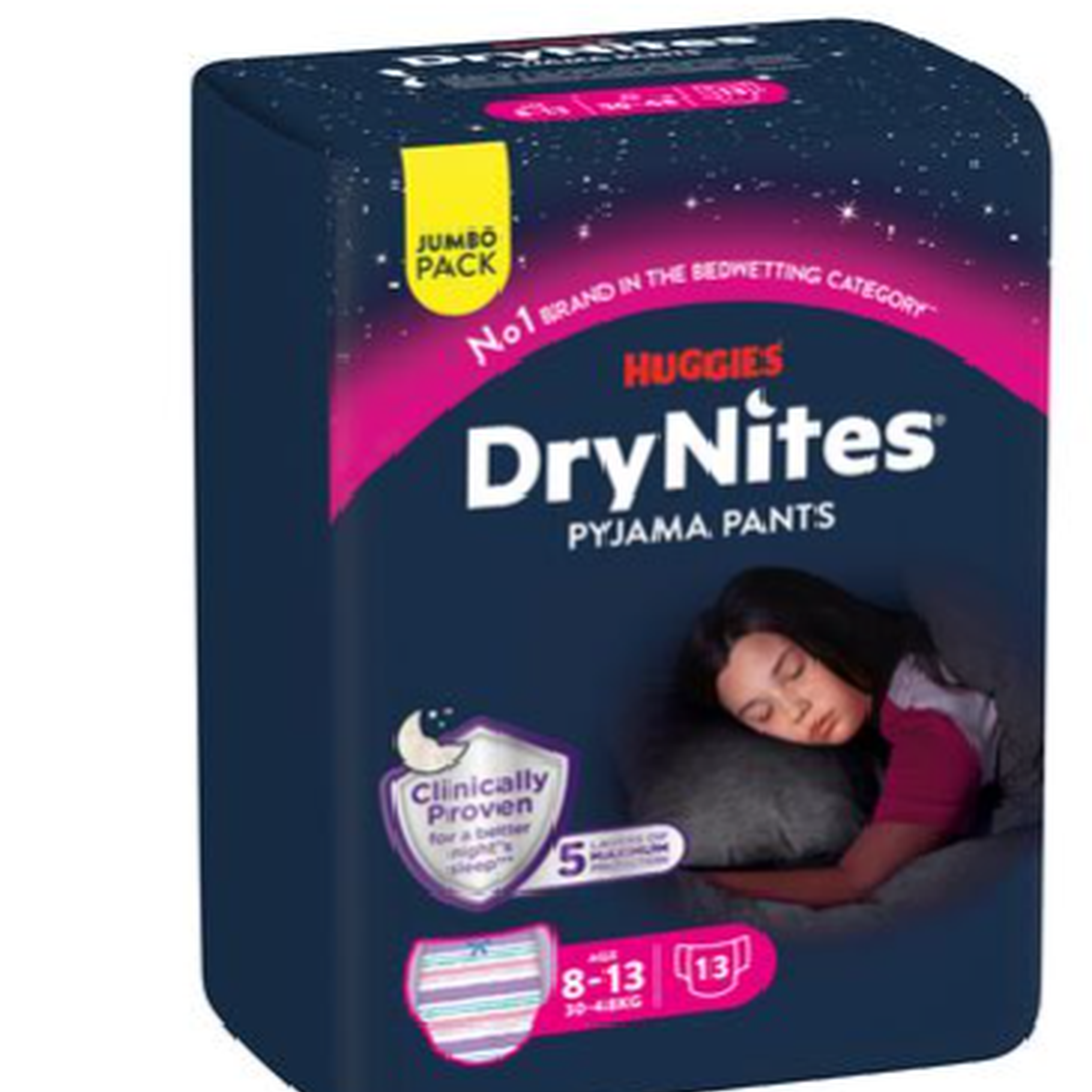 Huggies Drynites 8-15 Y Jumbo Girl 13 piece
