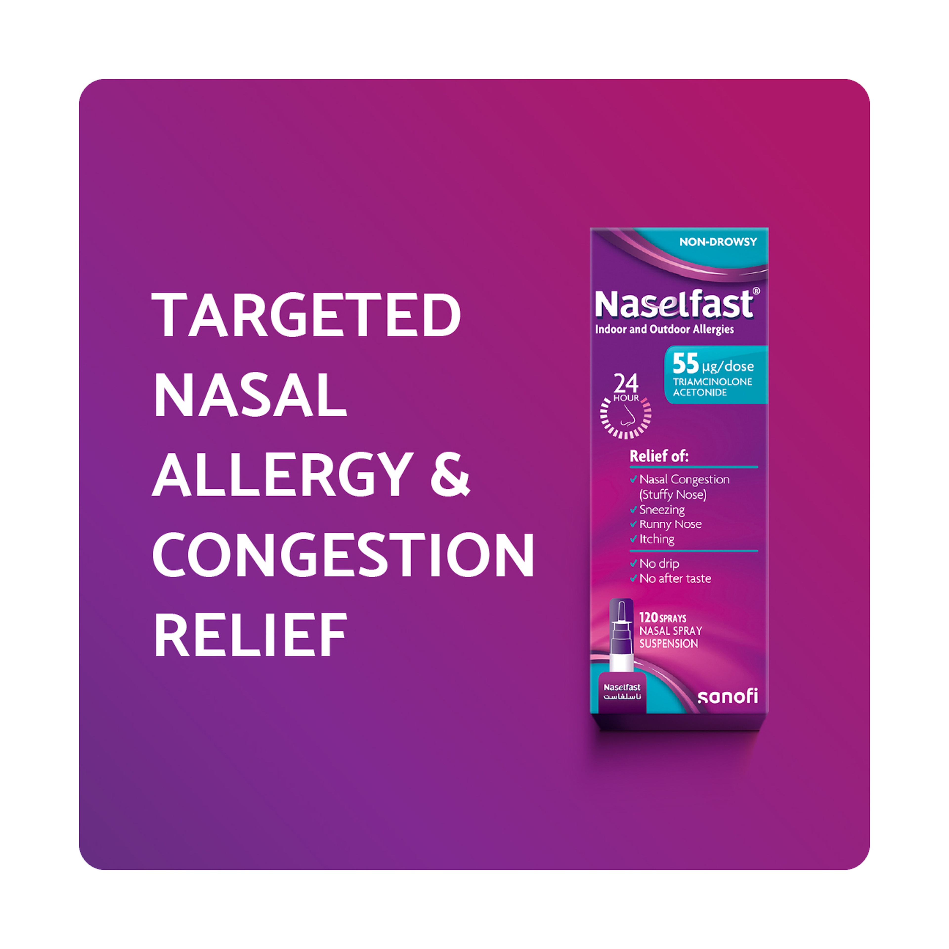 Naselfast Nasal Spray Suspension 55 Microgram 120 Spray
