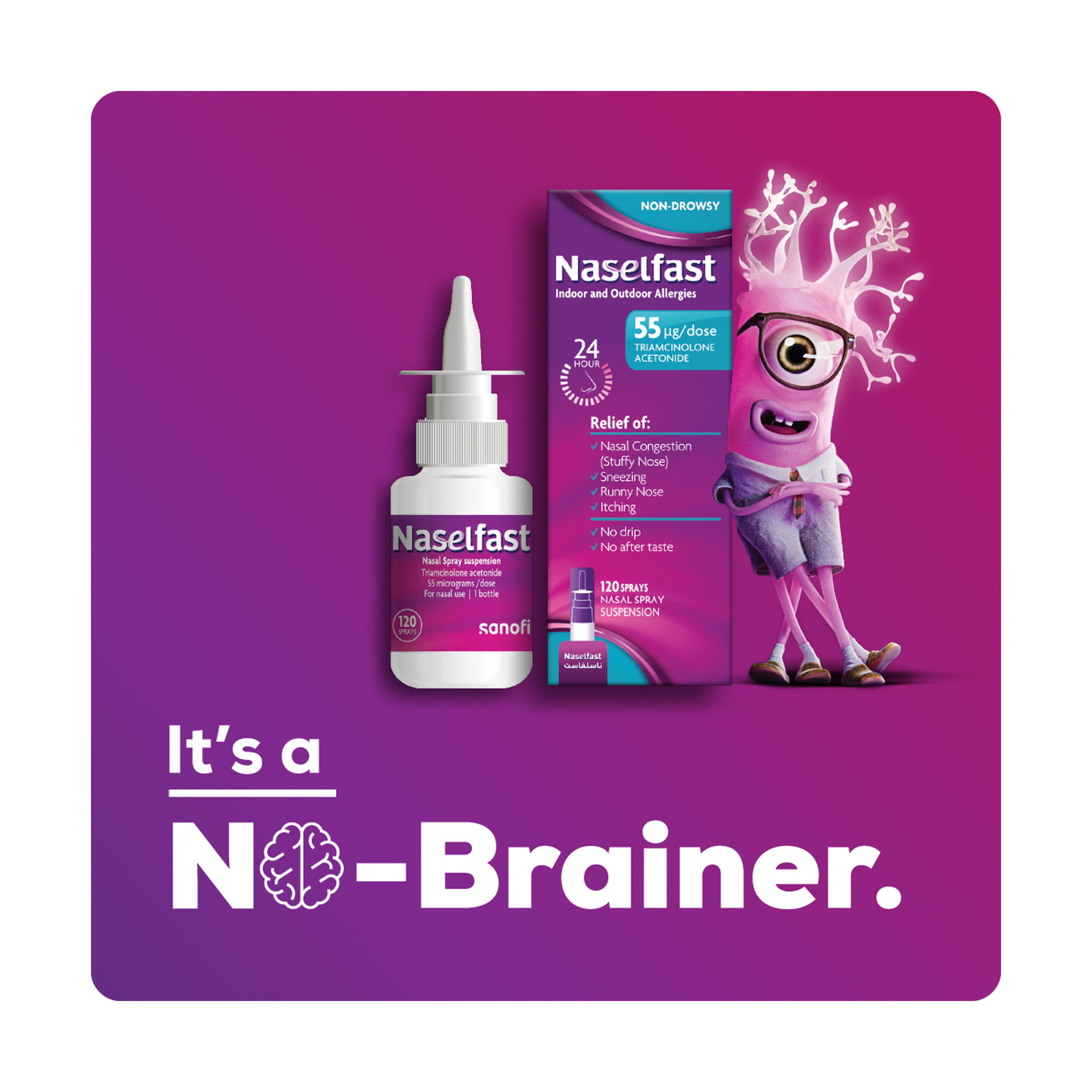 Naselfast Nasal Spray Suspension 55 Microgram 120 Spray