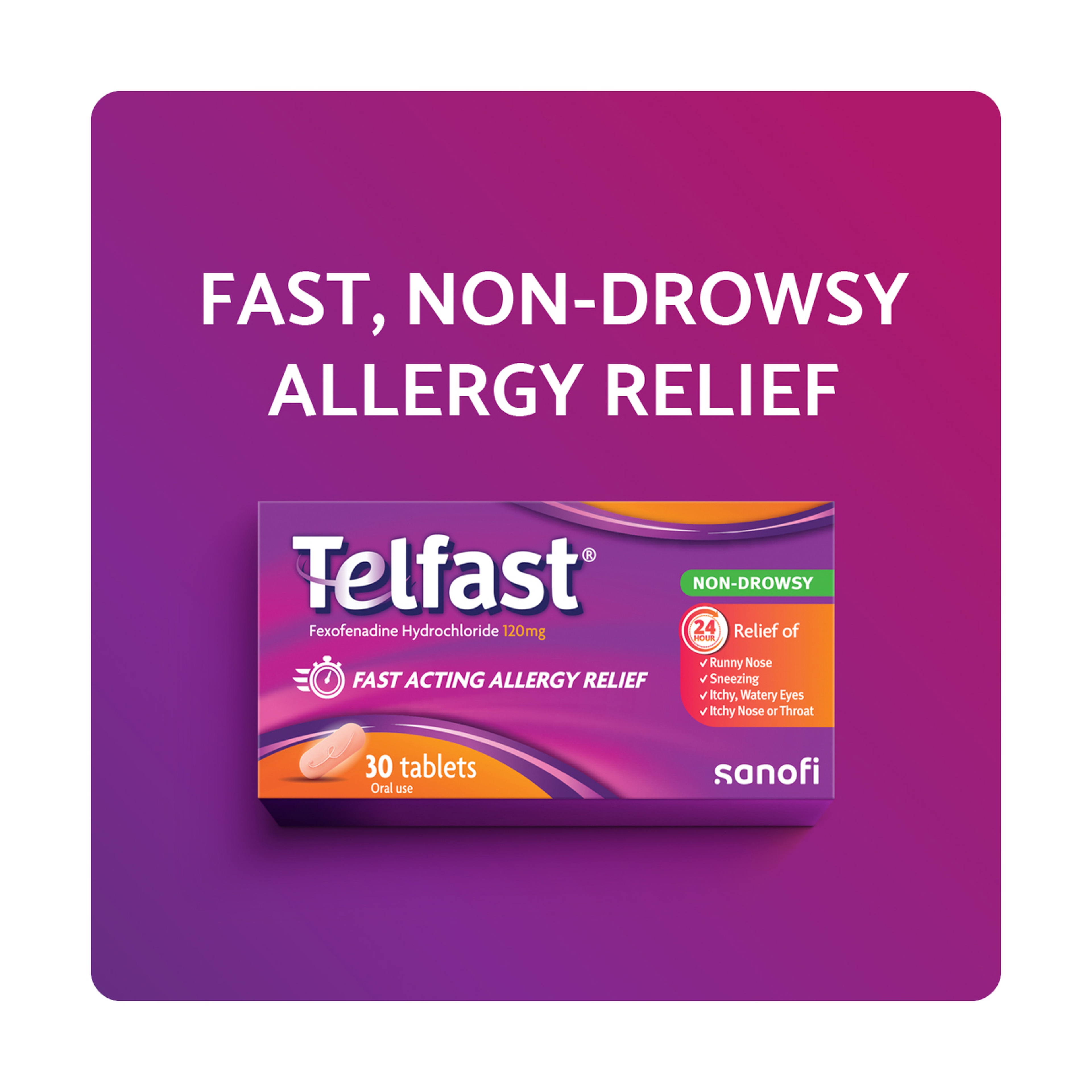 Telfast 120 mg 30 Tablets