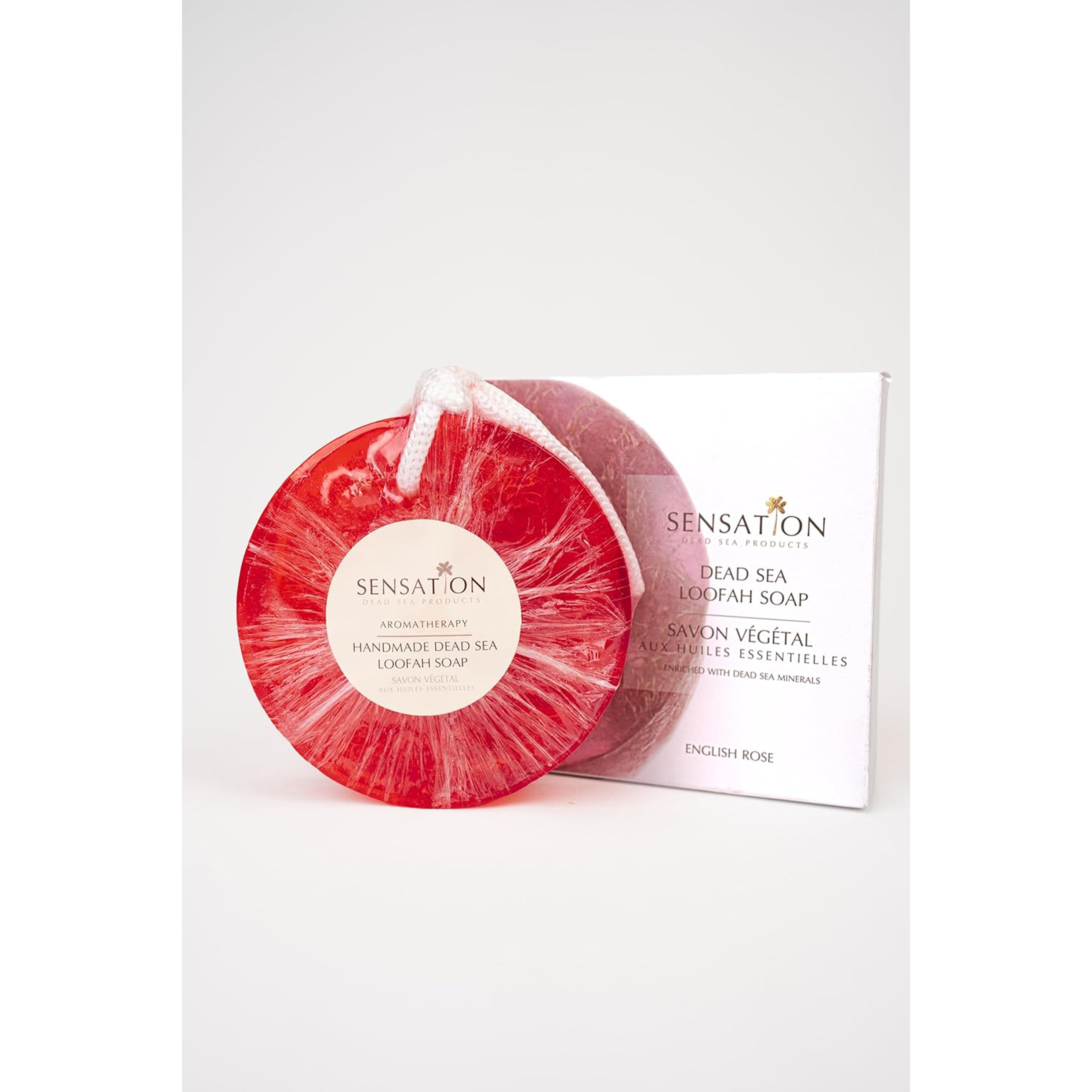 Sensation Dead Sea Loofah Soap English Rose 240 Gm