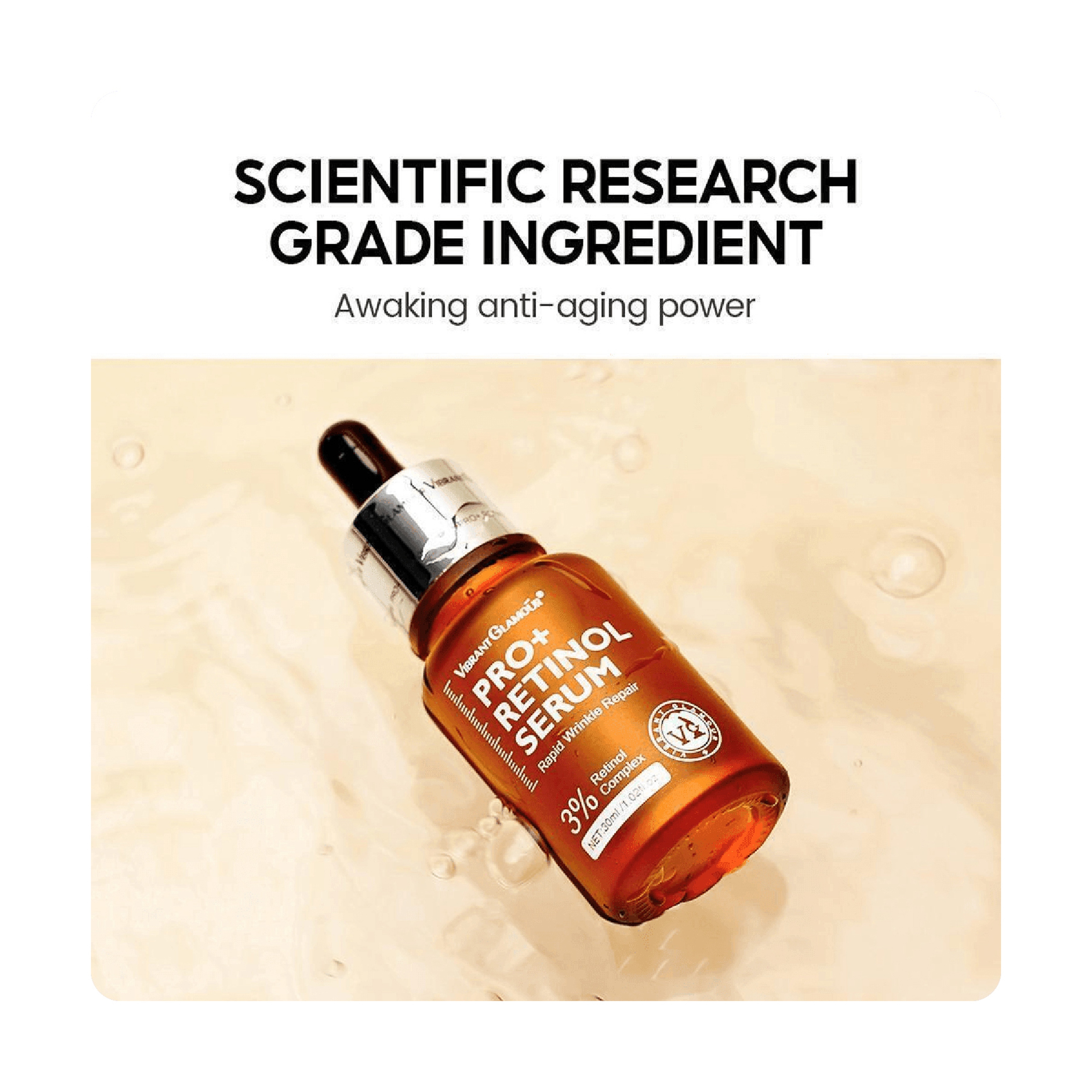 Vibrant Glamour Professional Retinol Face Serum Moisturizing, Anti-Aging, and Deep Skin Care 30 ml