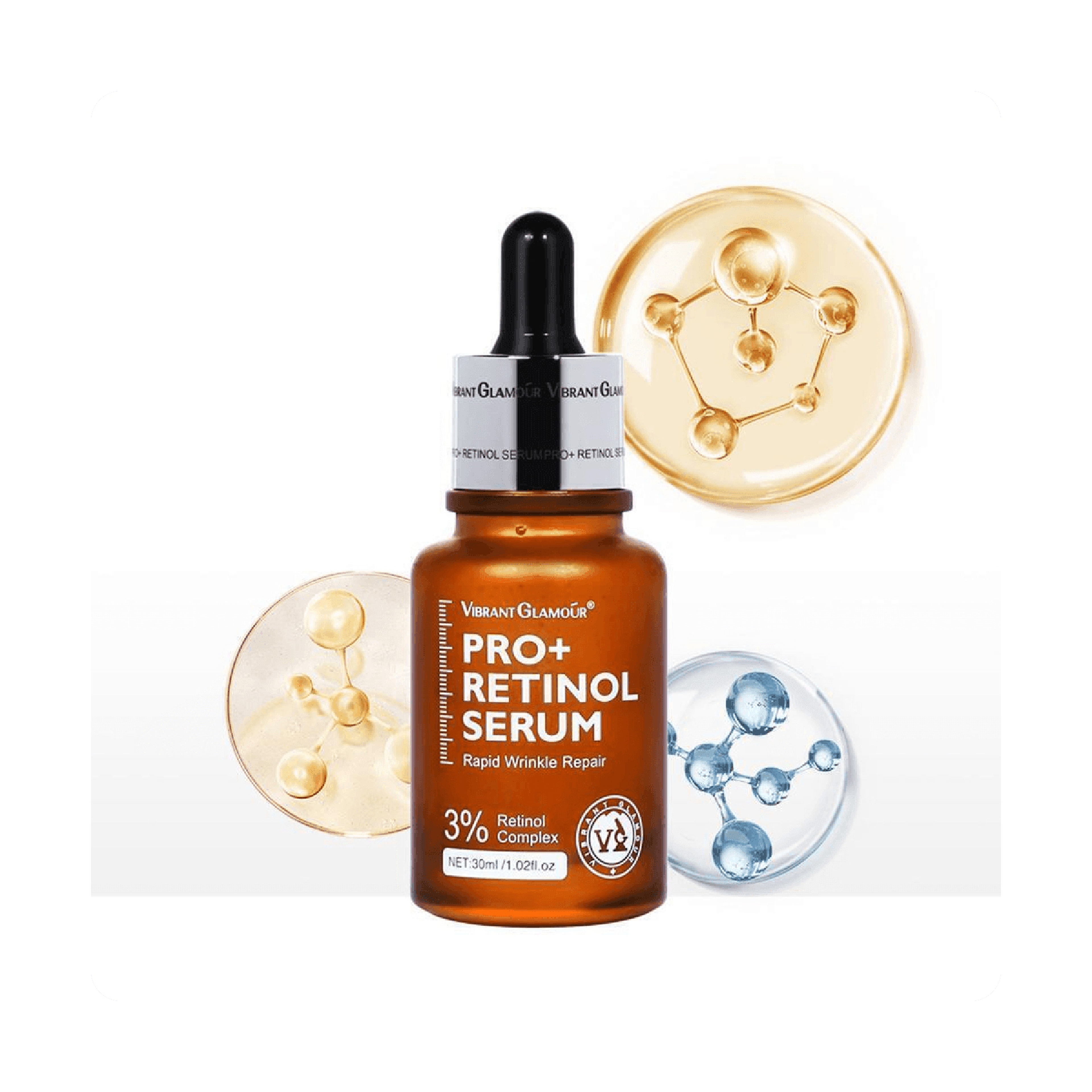 Vibrant Glamour Professional Retinol Face Serum Moisturizing, Anti-Aging, and Deep Skin Care 30 ml
