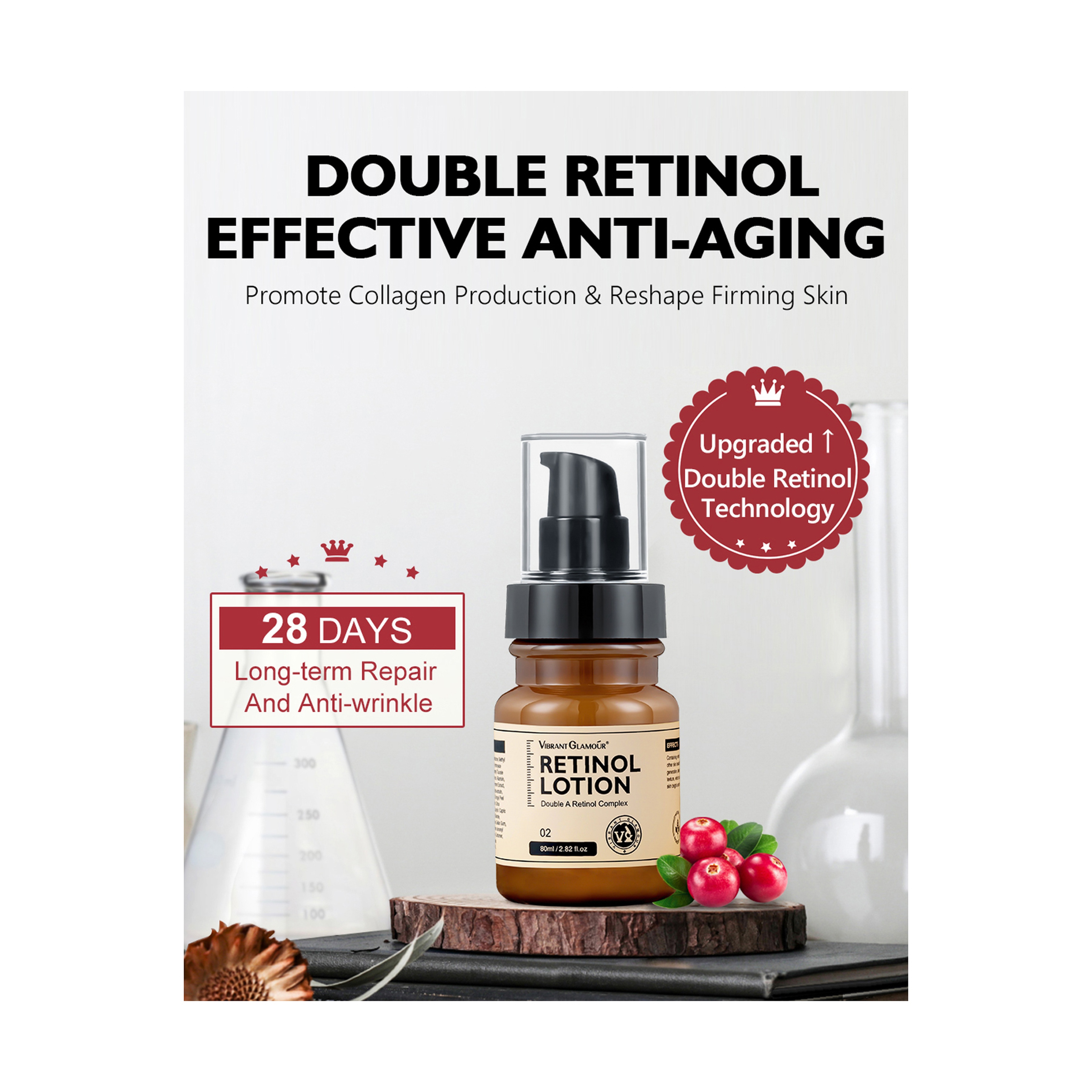 Vibrant Glamour Dual Retinol Complex Anti-Aging and Anti-Wrinkle Lotion 80 ml