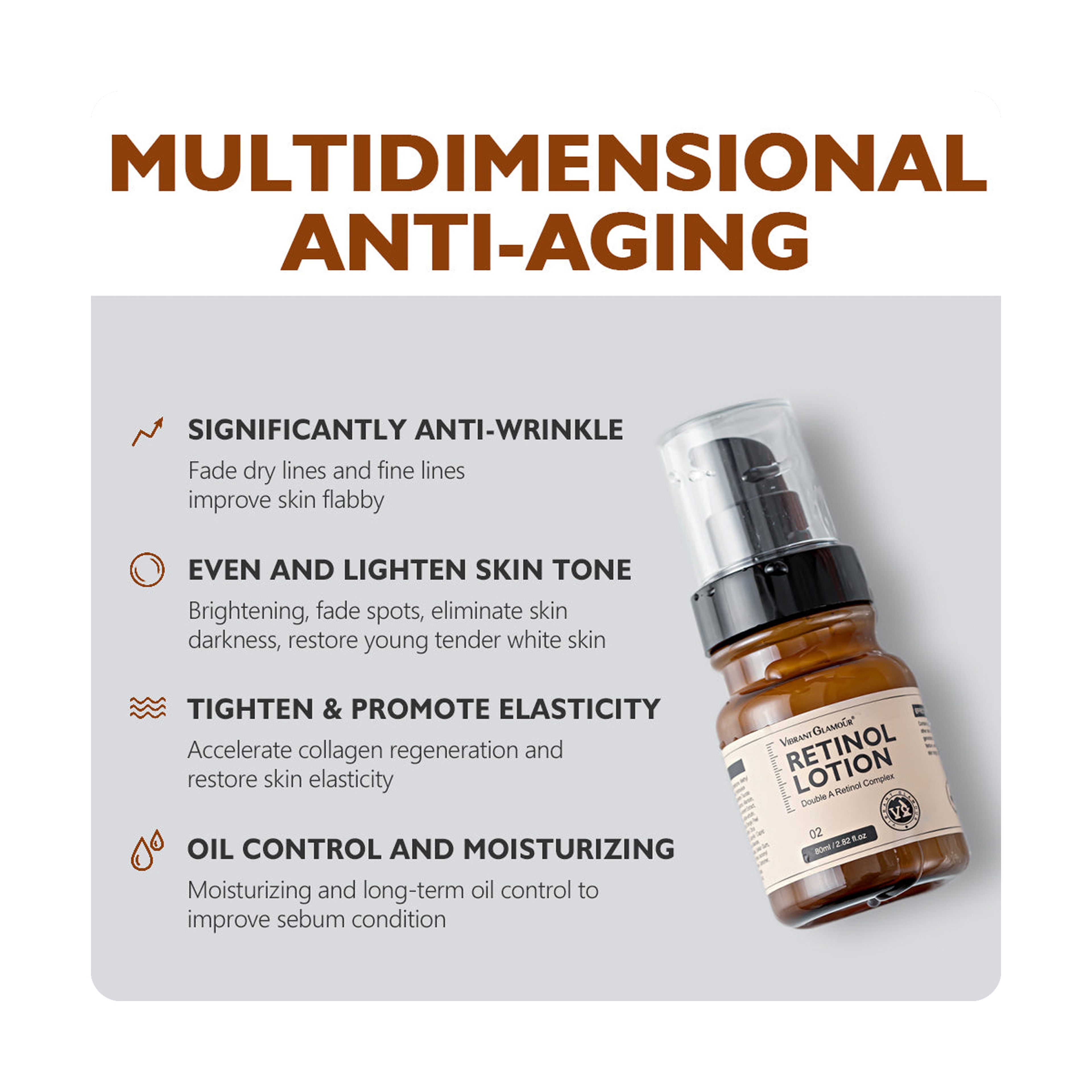 Vibrant Glamour Dual Retinol Complex Anti-Aging and Anti-Wrinkle Lotion 80 ml