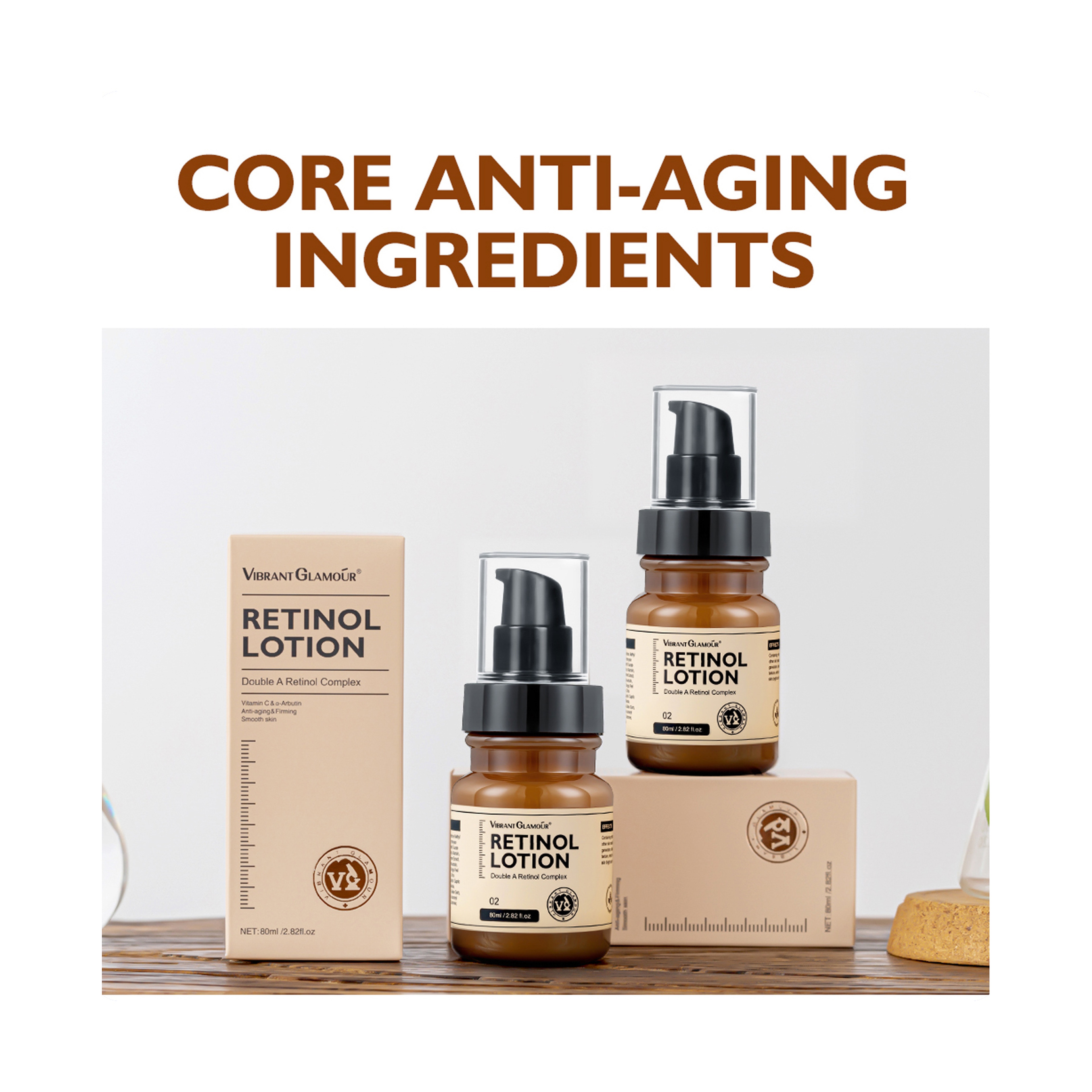 Vibrant Glamour Dual Retinol Complex Anti-Aging and Anti-Wrinkle Lotion 80 ml