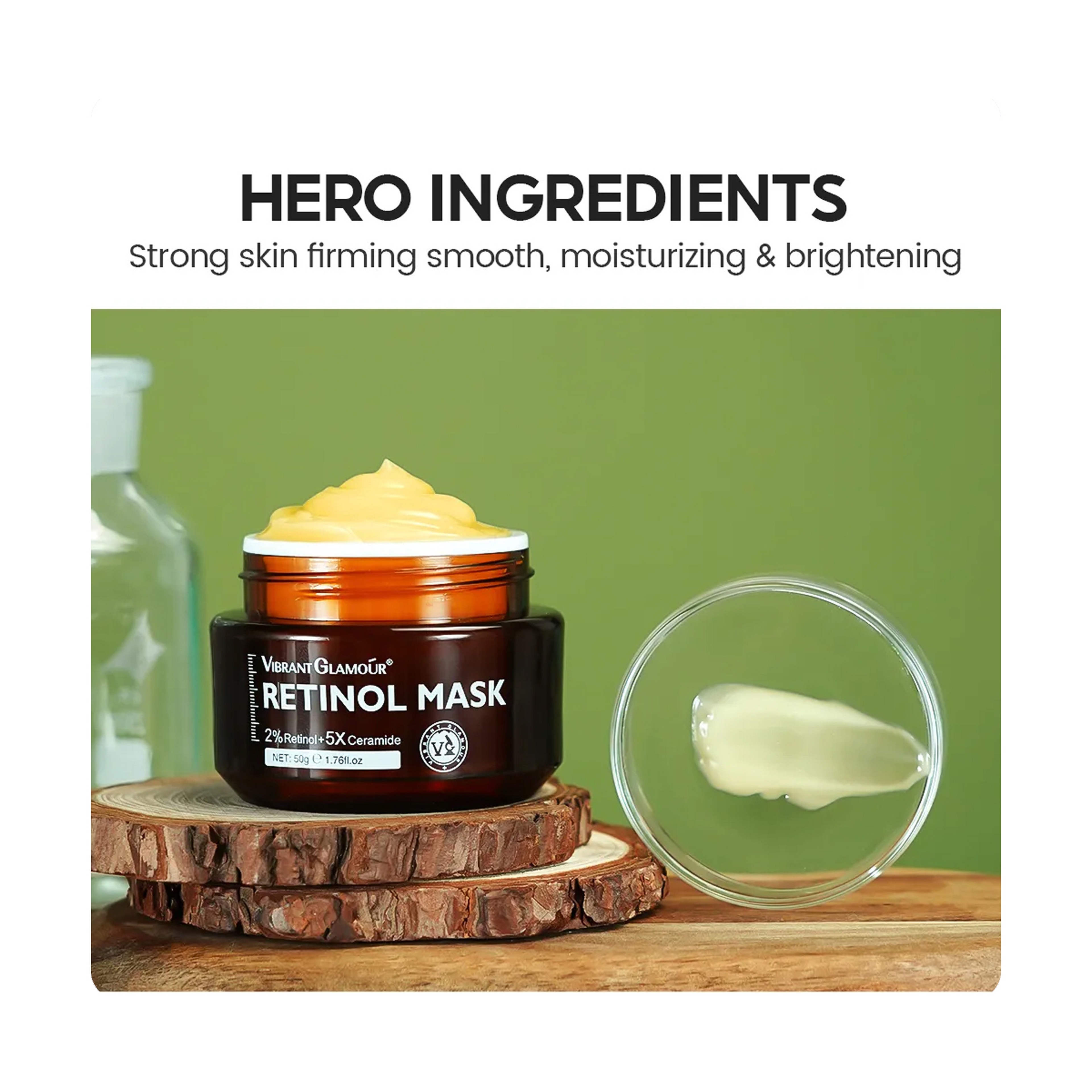 Vibrant Glamour Retinol Mask with 2% Retinol and 5x Ceramide for Radiant Skin 50 g