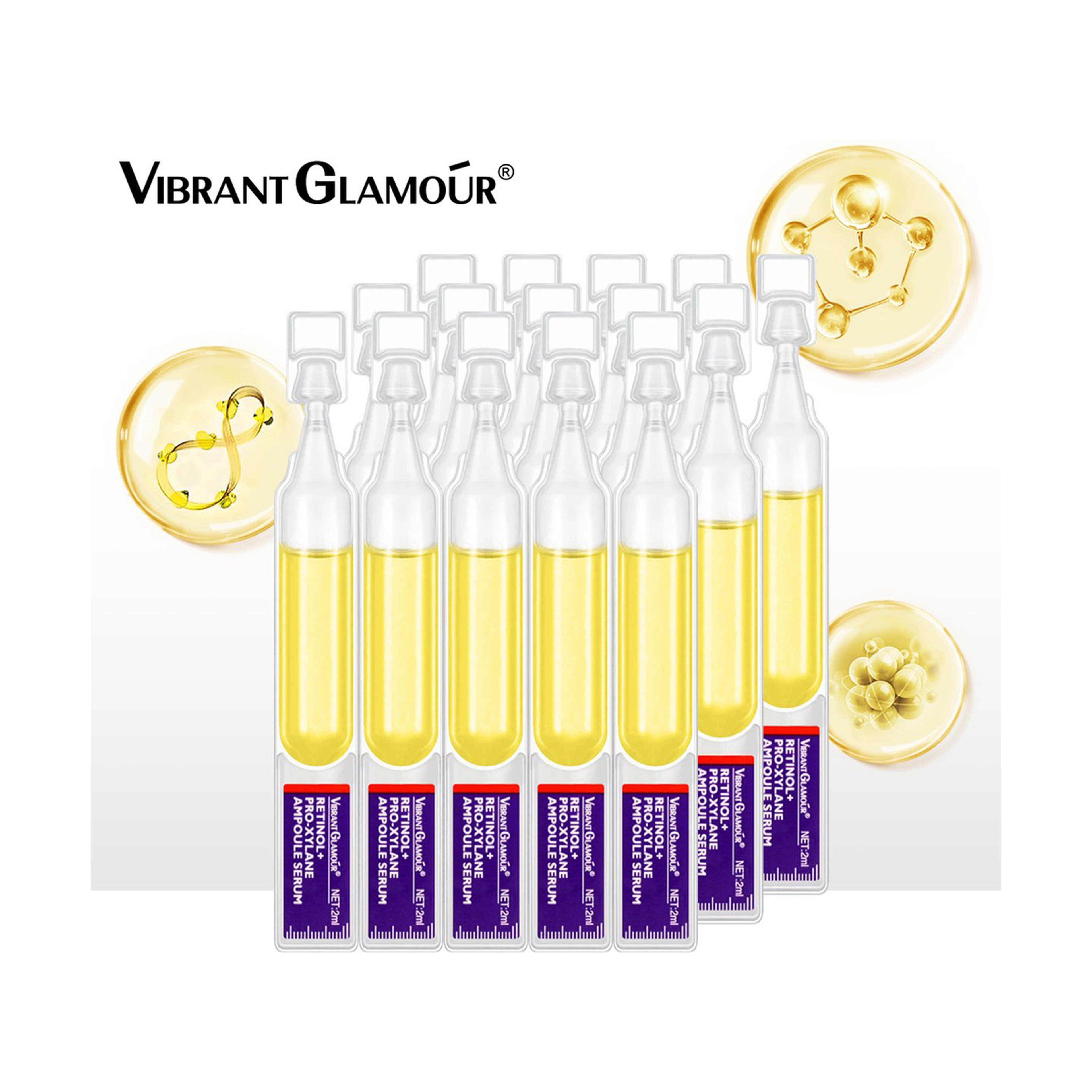 Vibrant Glamour Retinol + Pro-Xylane Ampoule Serum for Skin Renewal and Firming 15 pcs