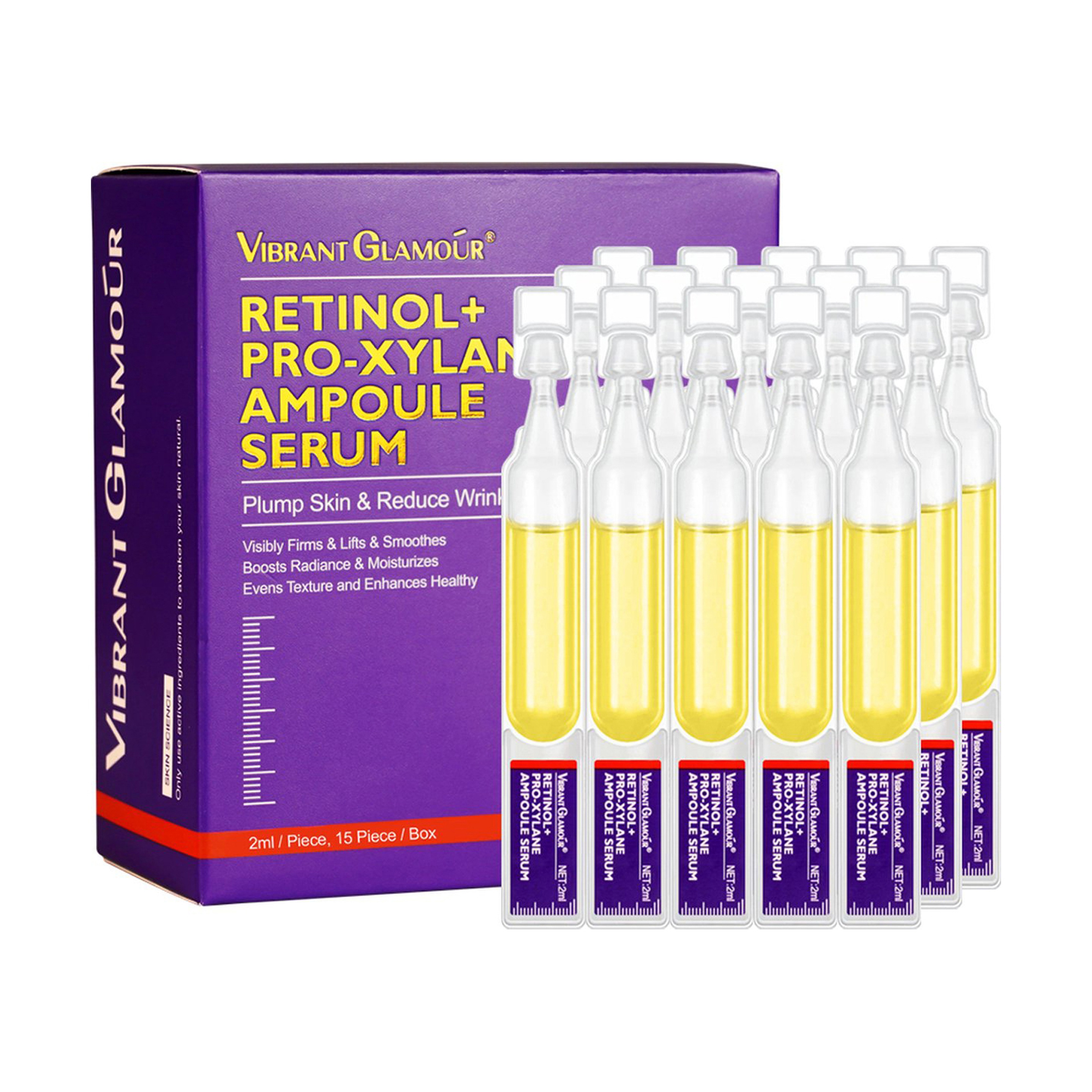 Vibrant Glamour Retinol + Pro-Xylane Ampoule Serum for Skin Renewal and Firming 15 pcs
