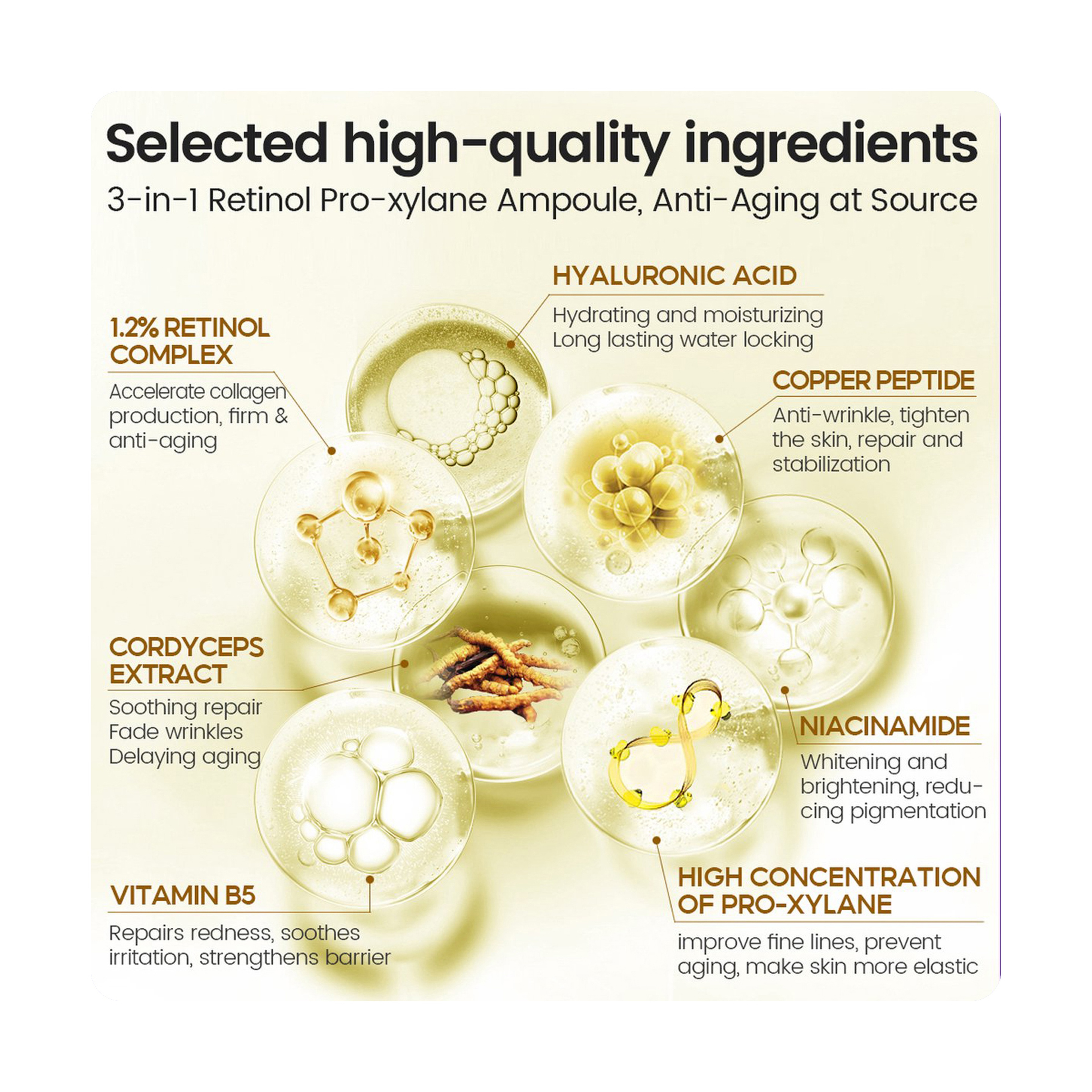 Vibrant Glamour Retinol + Pro-Xylane Ampoule Serum for Skin Renewal and Firming 15 pcs