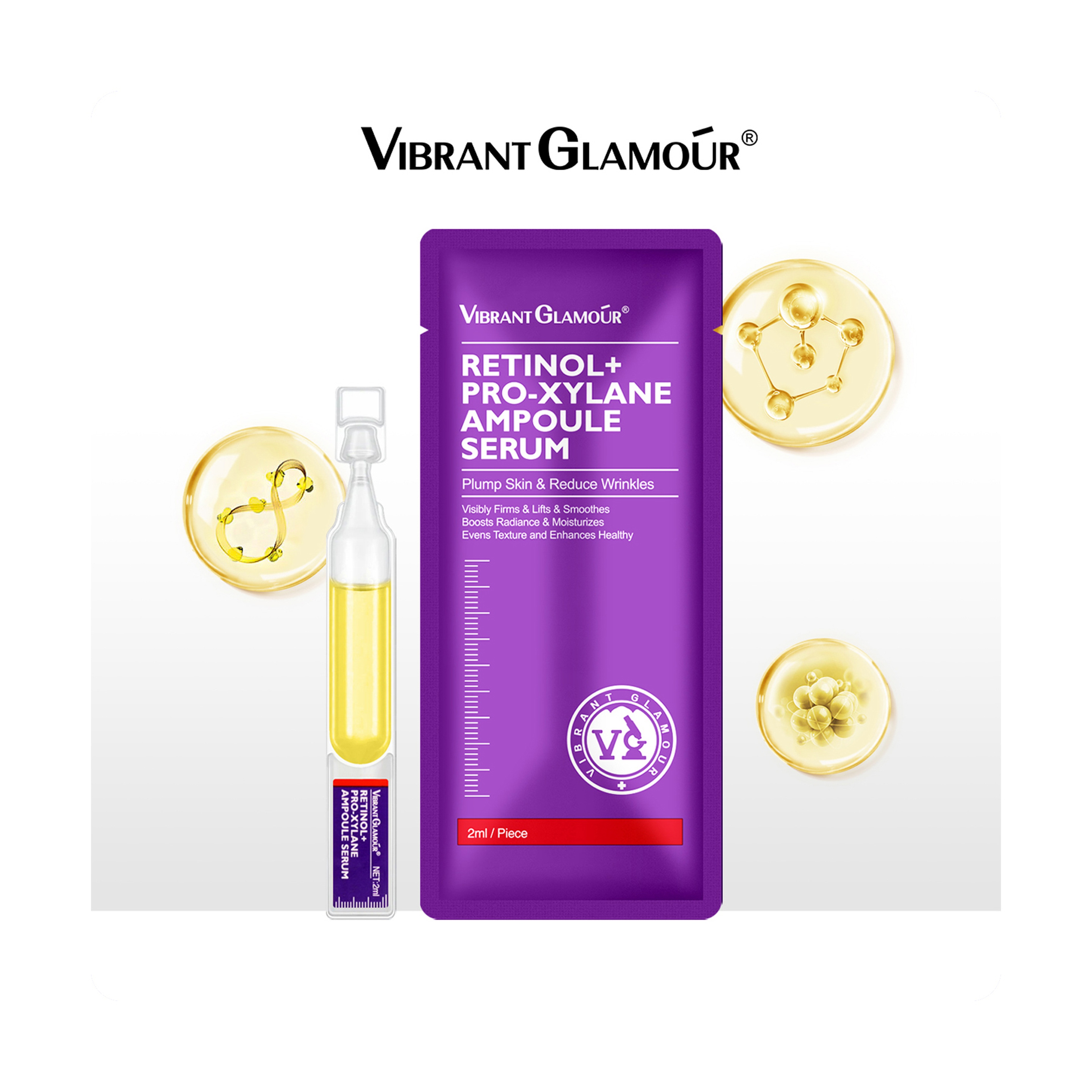 Vibrant Glamour Retinol + Pro-Xylane Ampoule Serum for Skin Renewal and Firming 2 ml
