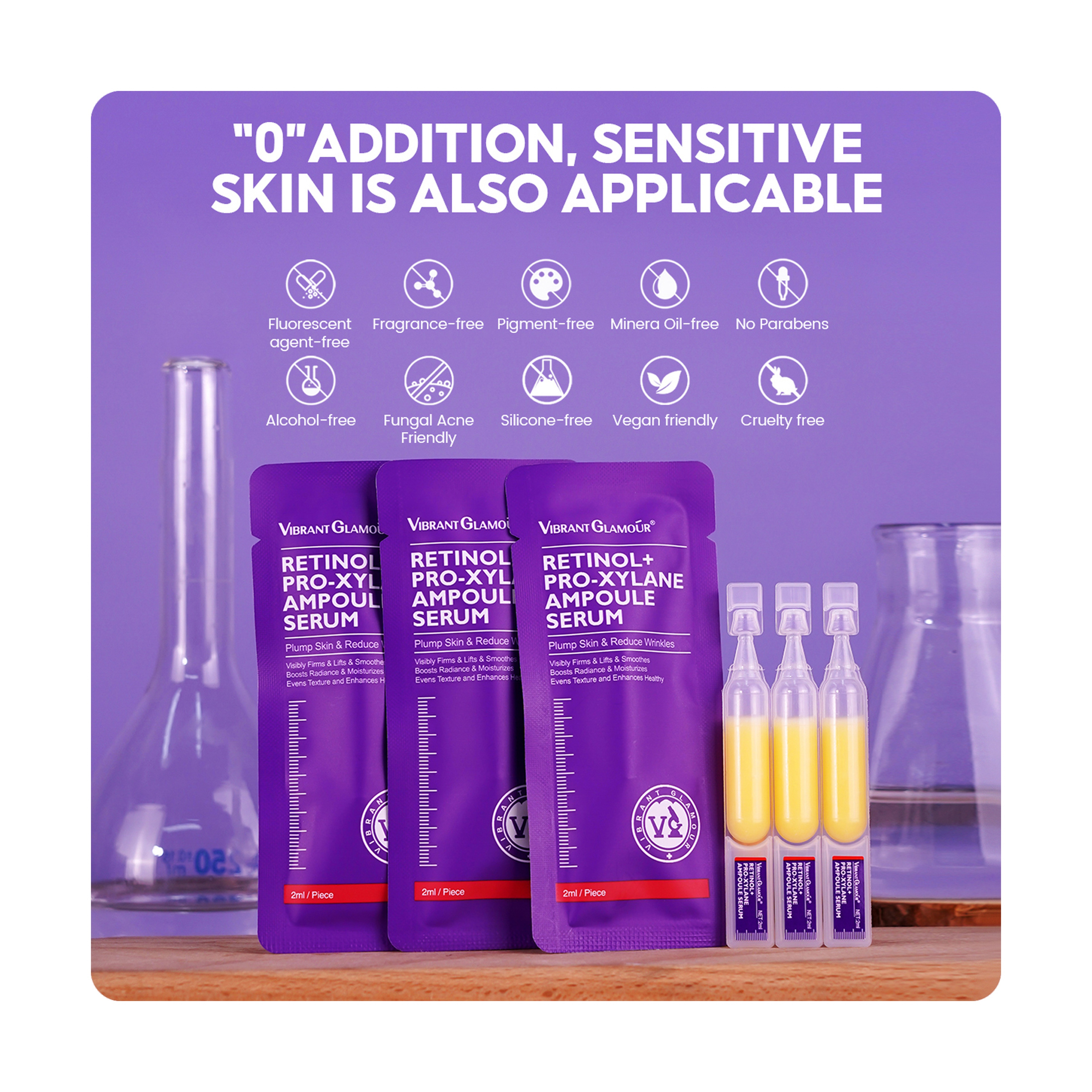 Vibrant Glamour Retinol + Pro-Xylane Ampoule Serum for Skin Renewal and Firming 2 ml