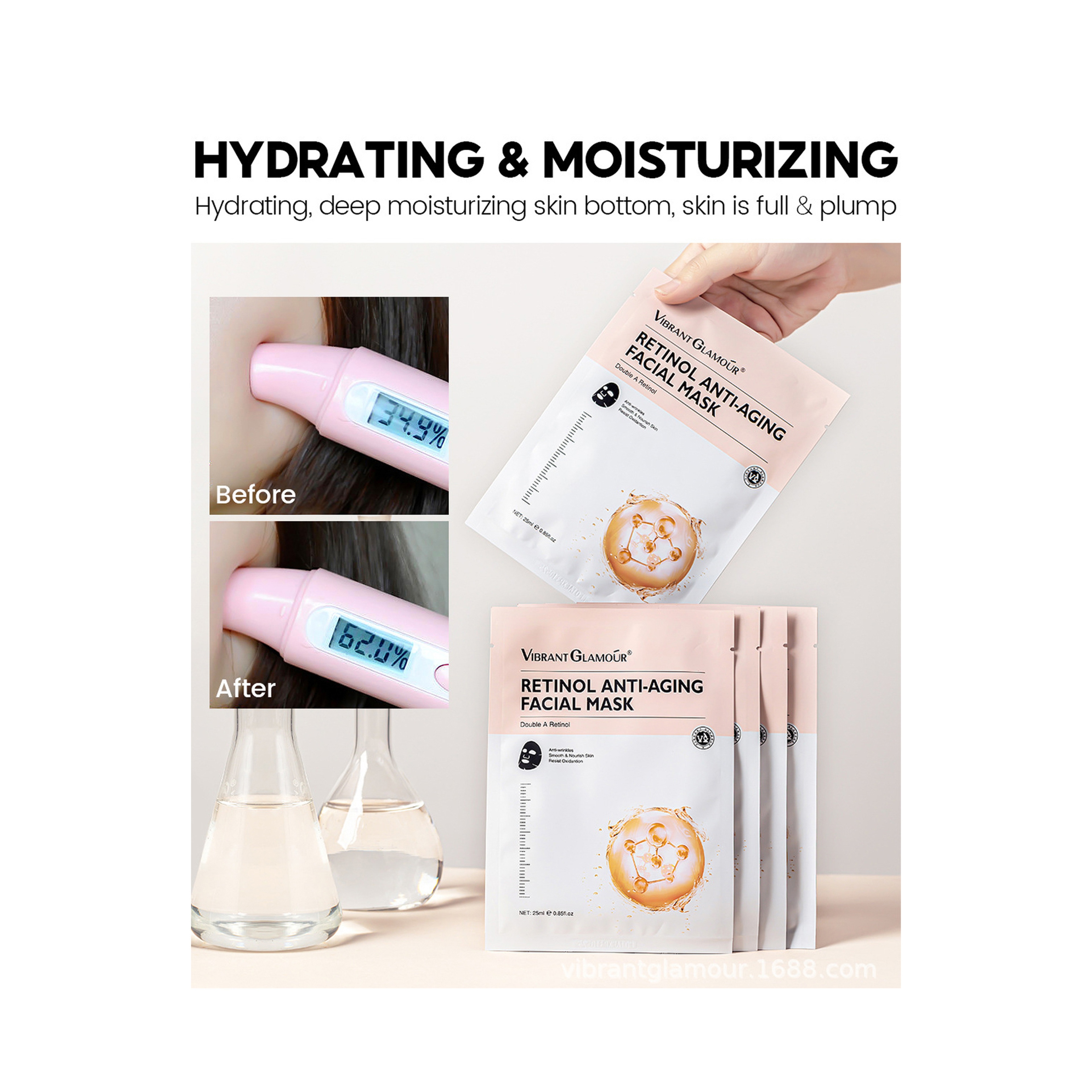 Vibrant Glamour Retinol Mask for Restoring Skin Radiance 25 ml