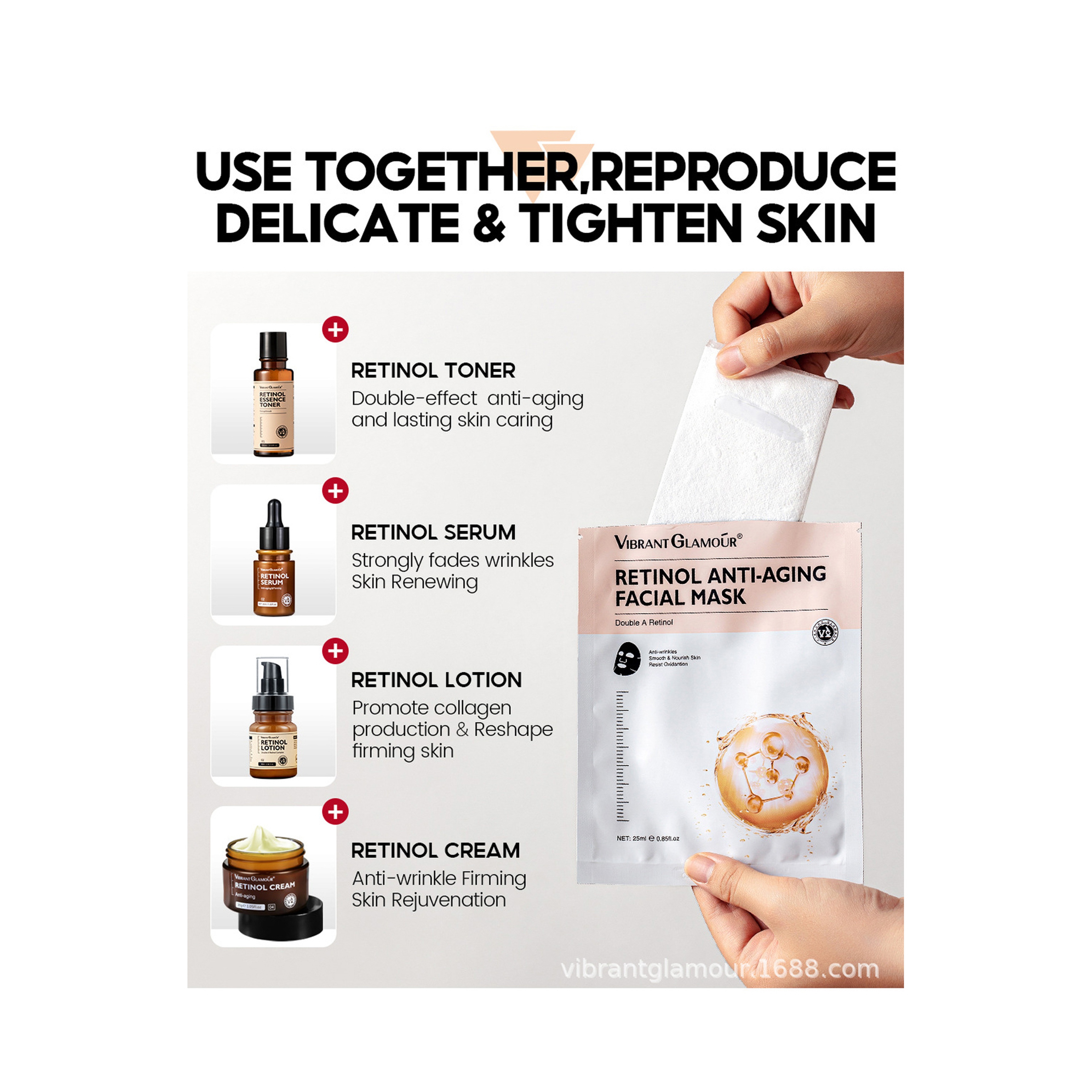 Vibrant Glamour Retinol Mask for Restoring Skin Radiance 25 ml