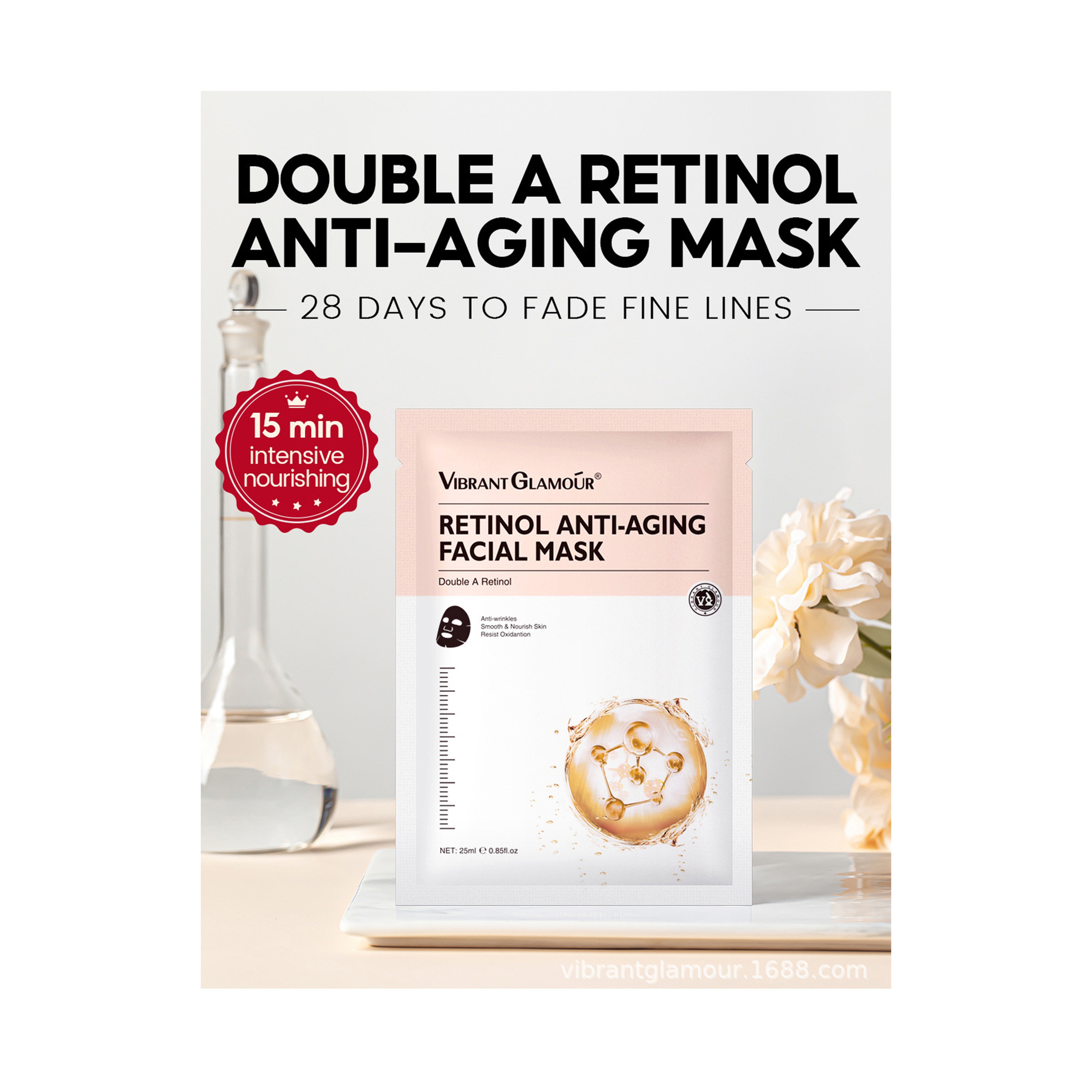 Vibrant Glamour Retinol Mask for Restoring Skin Radiance 25 ml