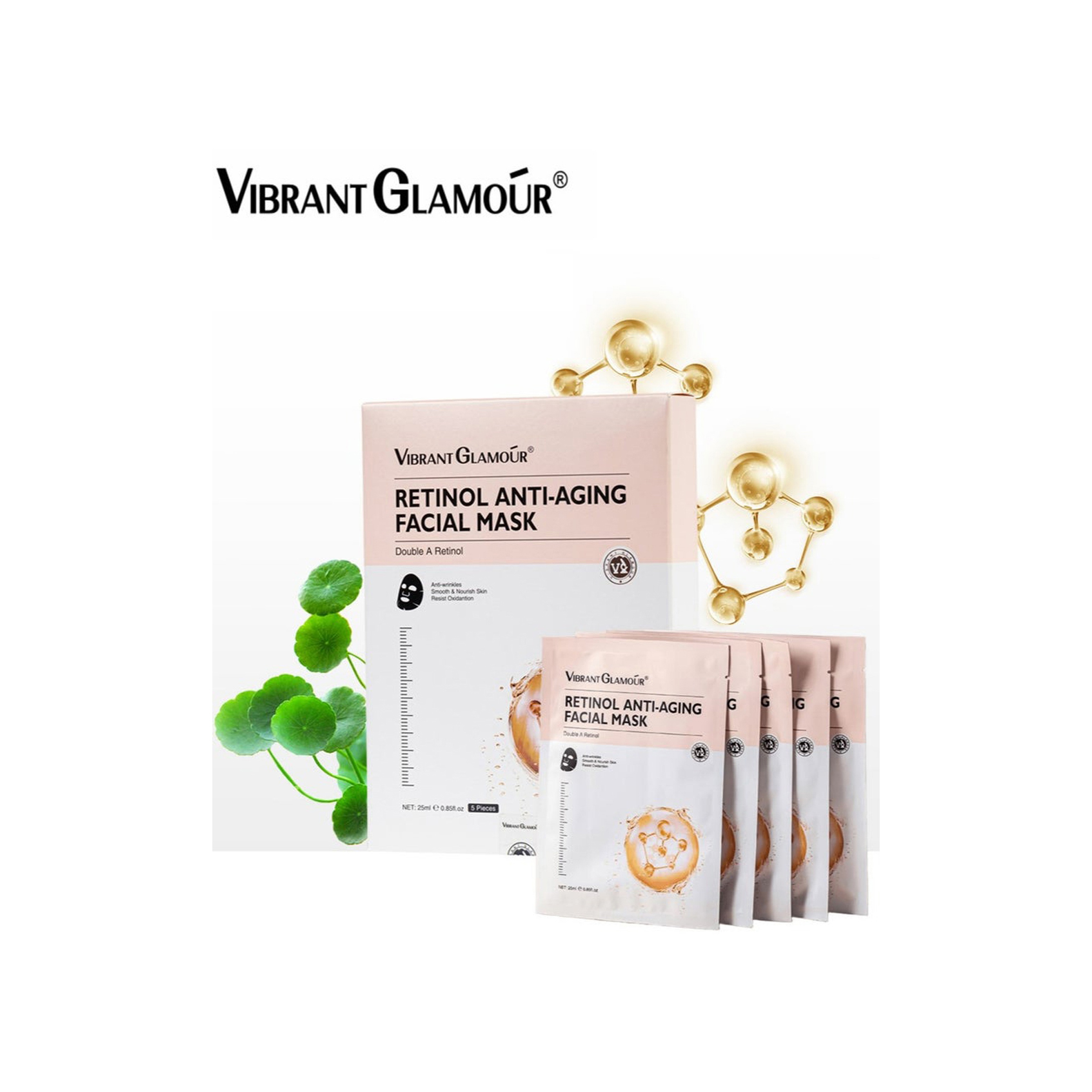Vibrant Glamour Retinol Mask Set for Restoring Skin Radiance 5 Pieces (1 Piece / 25 ml)