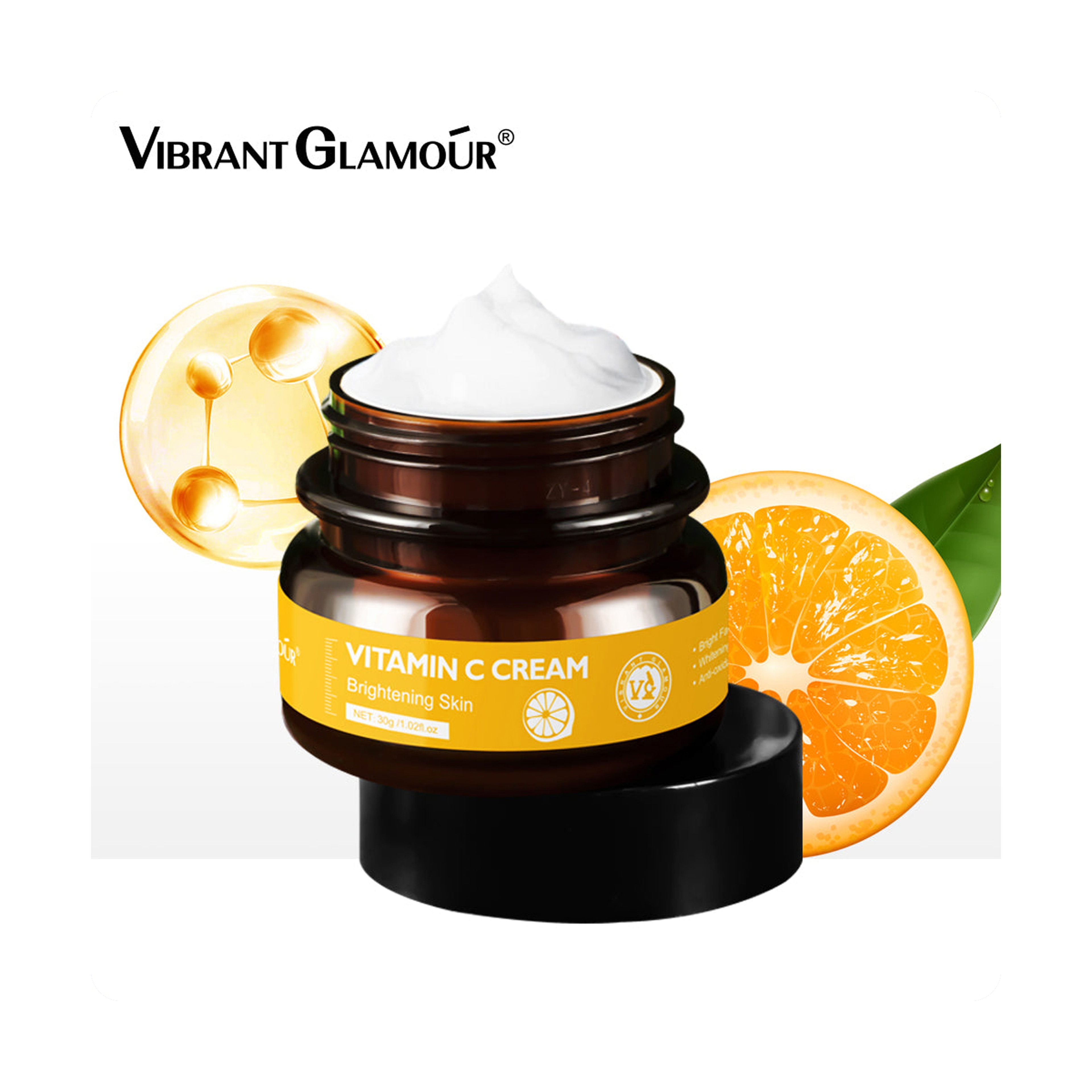 Vibrant Glamour Vitamin C Face Cream for Brightening and Moisturizing 30 g