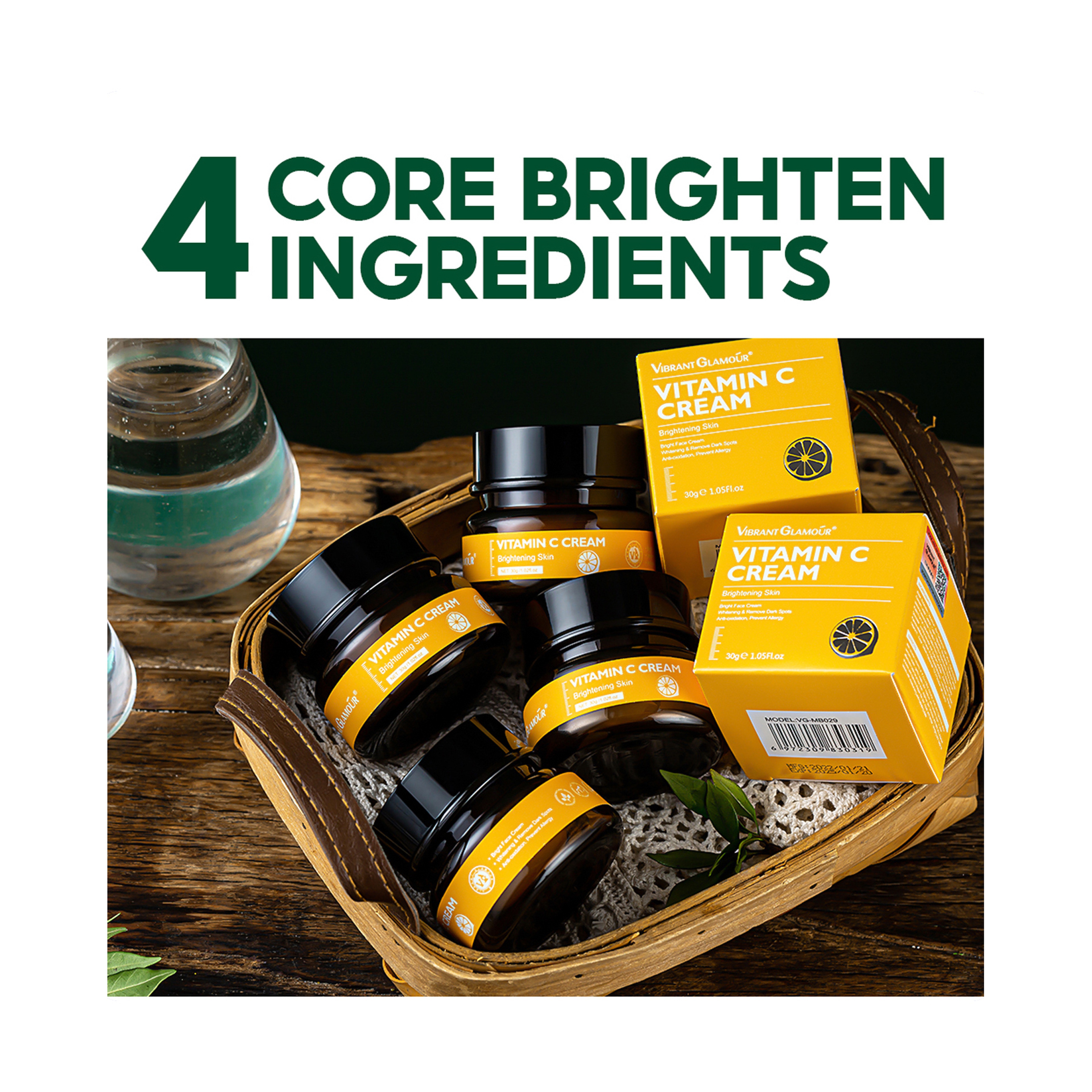 Vibrant Glamour Vitamin C Face Cream for Brightening and Moisturizing 30 g