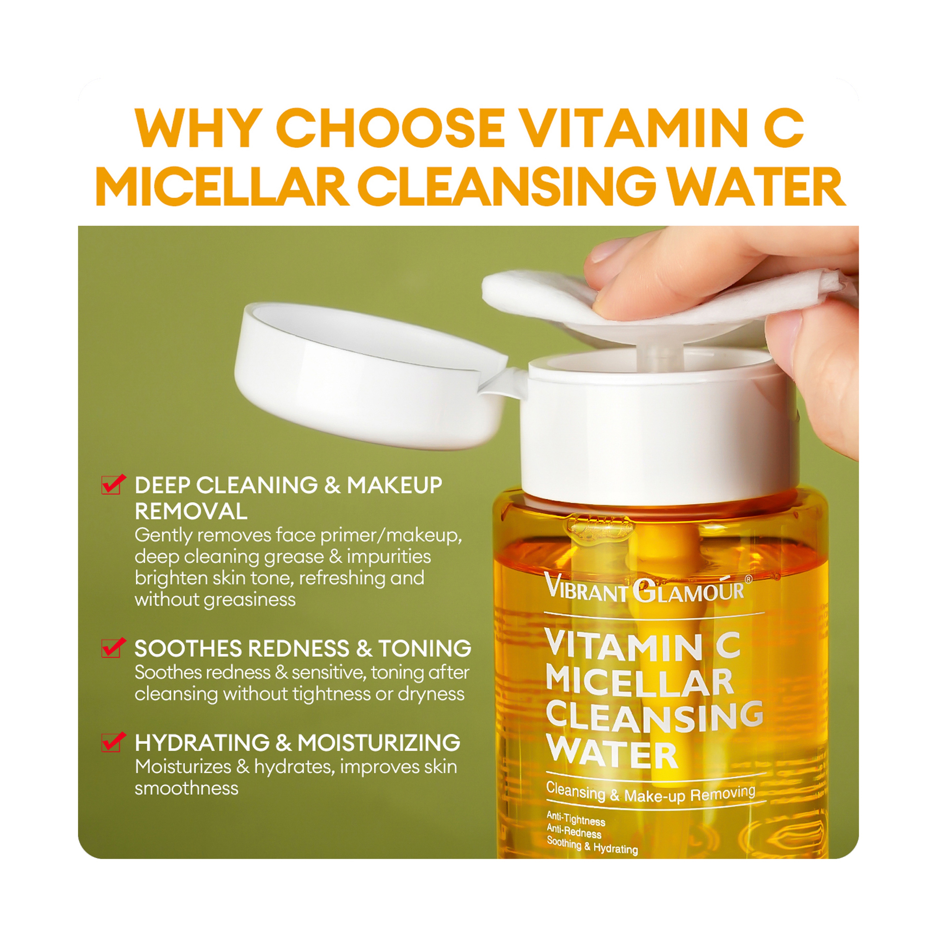 Vibrant Glamour Vitamin C Cleanser and Makeup Remover for Sensitive Skin 200 ml