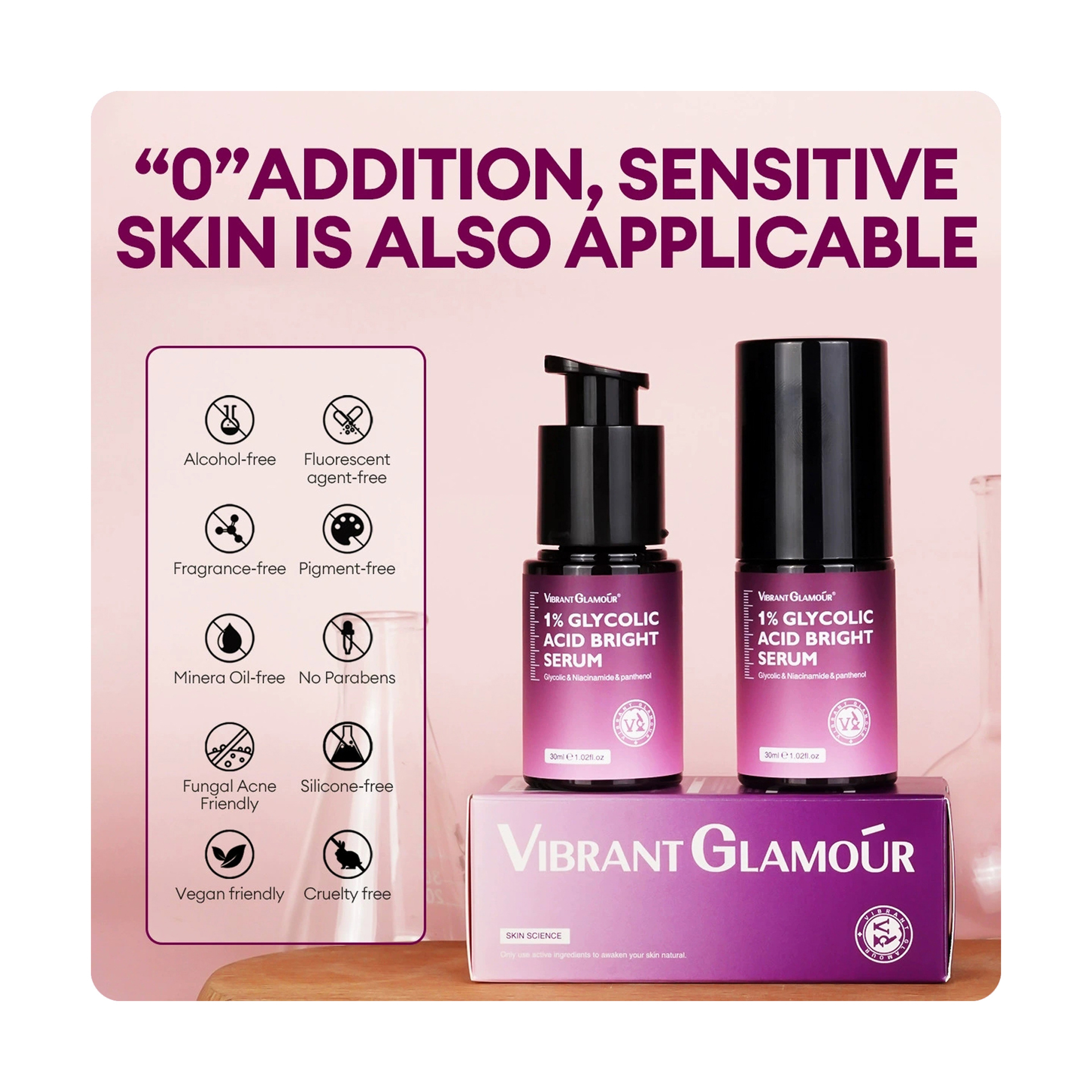 Vibrant Glamour Dark Spot Brightening Serum with 1% Glycolic Acid 30 ml