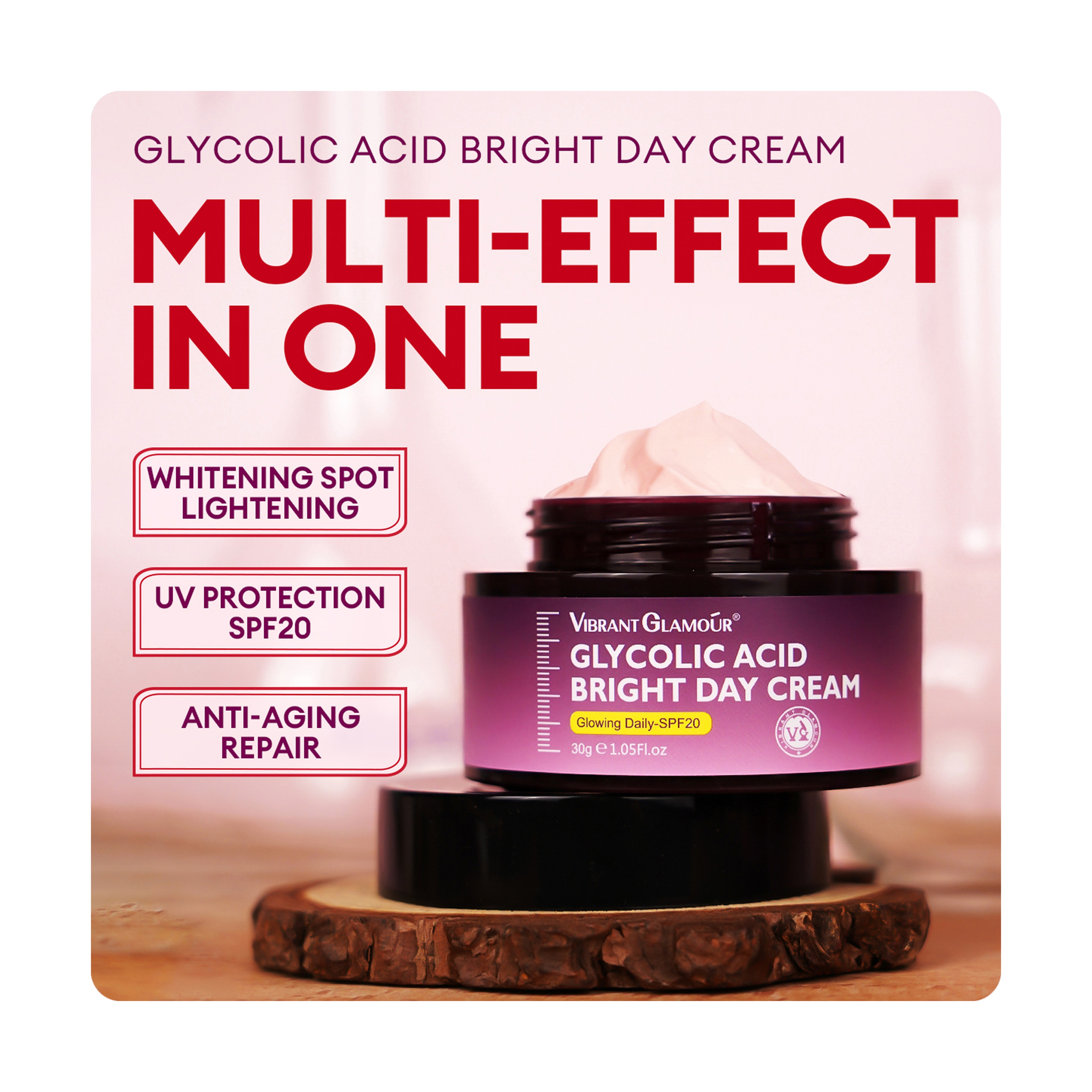 Vibrant Glamour Glycolic Acid Day Cream with SPF 20 Sun Protection 30 g