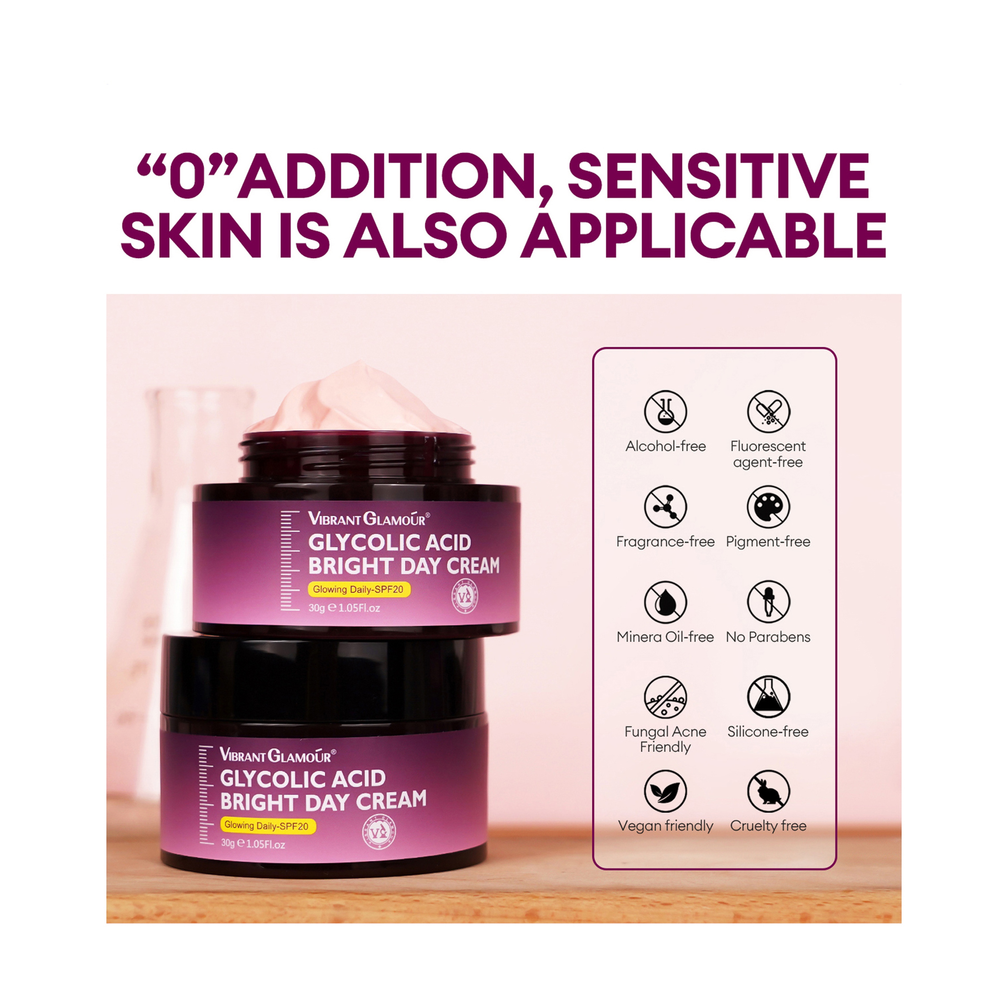 Vibrant Glamour Glycolic Acid Day Cream with SPF 20 Sun Protection 30 g