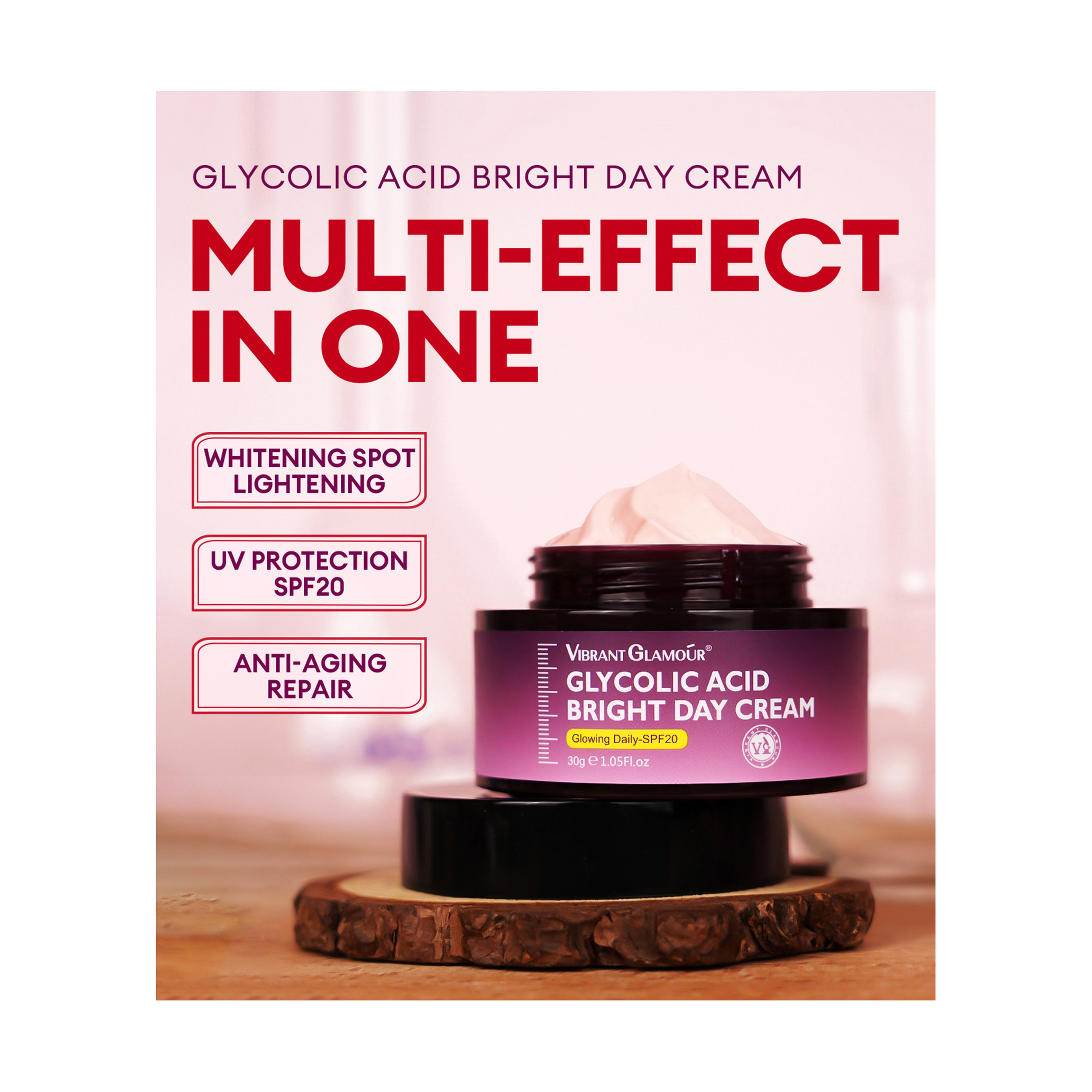 Vibrant Glamour Glycolic Acid Day Cream with SPF 20 Sun Protection 30 g