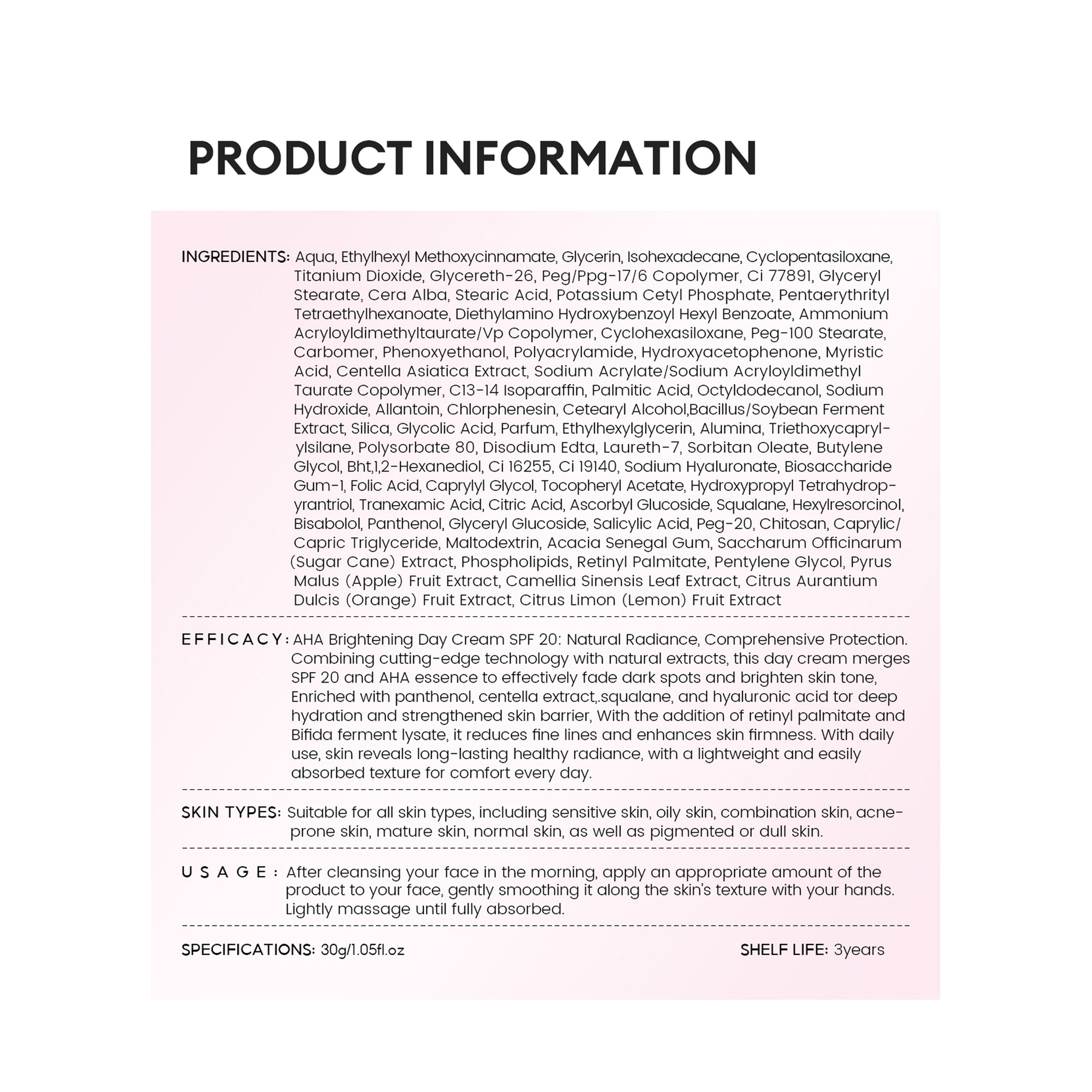 Vibrant Glamour Glycolic Acid Day Cream with SPF 20 Sun Protection 30 g