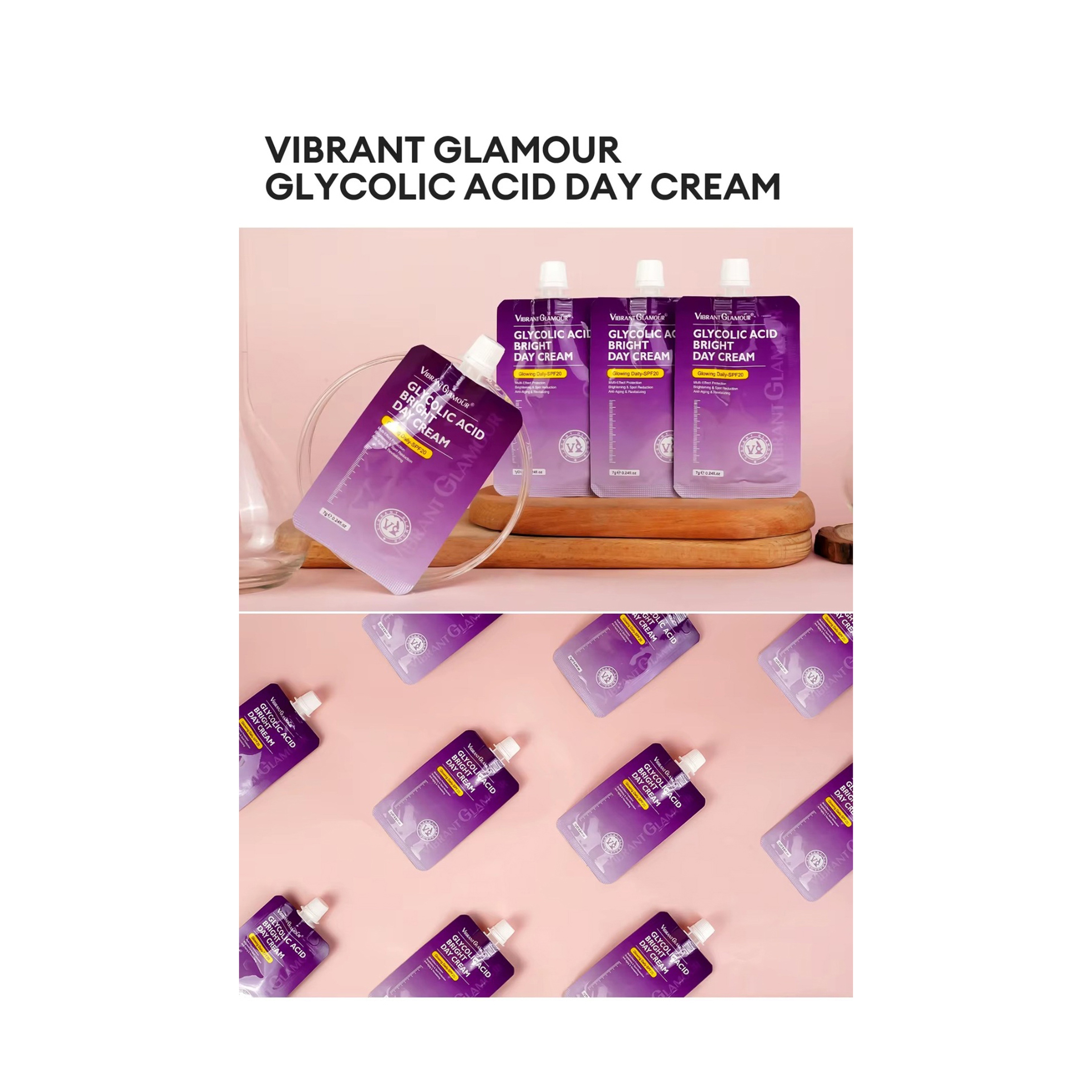 Vibrant Glamour Glycolic Acid Day Cream Anti-Aging and Anti-Wrinkle 7 g
