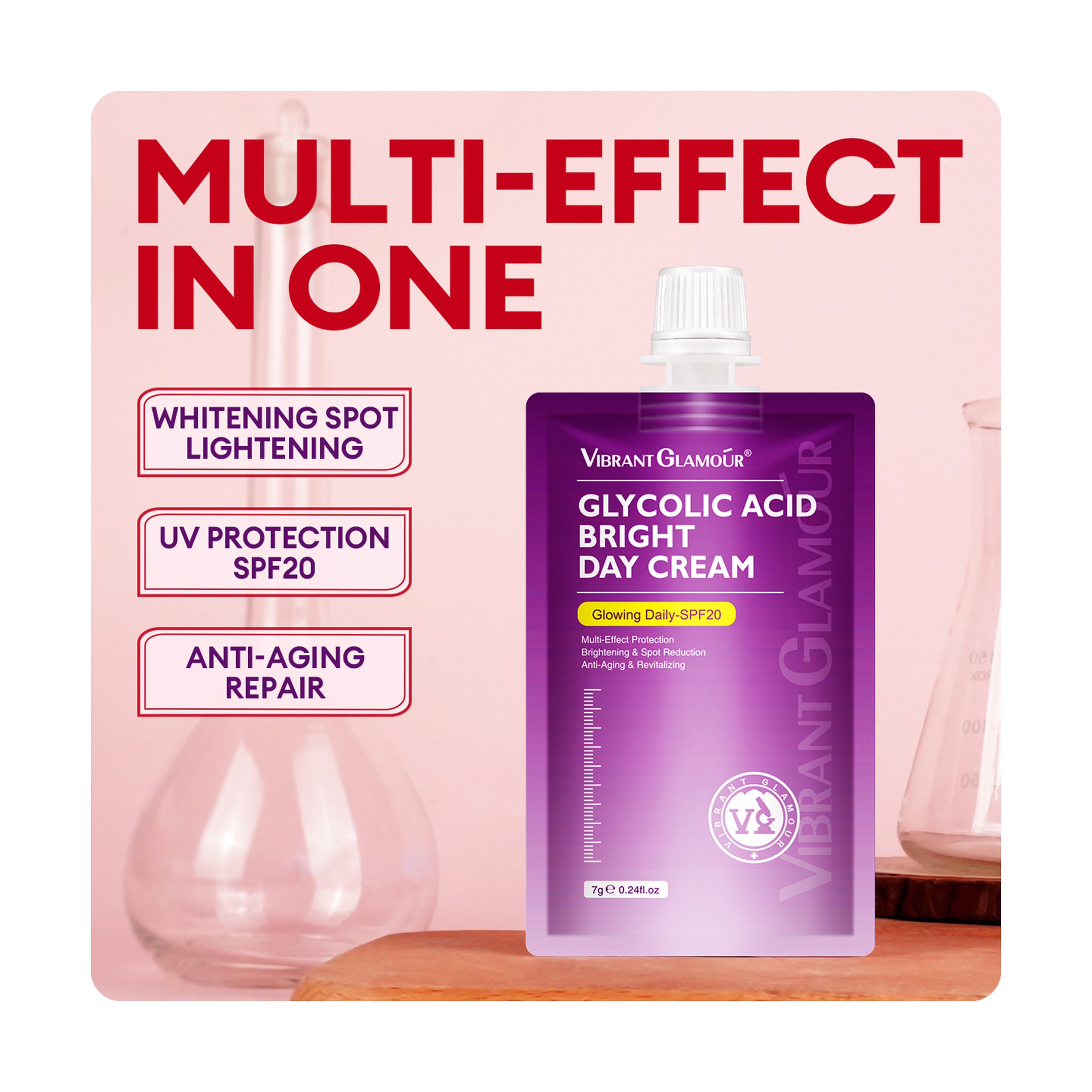 Vibrant Glamour Glycolic Acid Day Cream Anti-Aging and Anti-Wrinkle 7 g