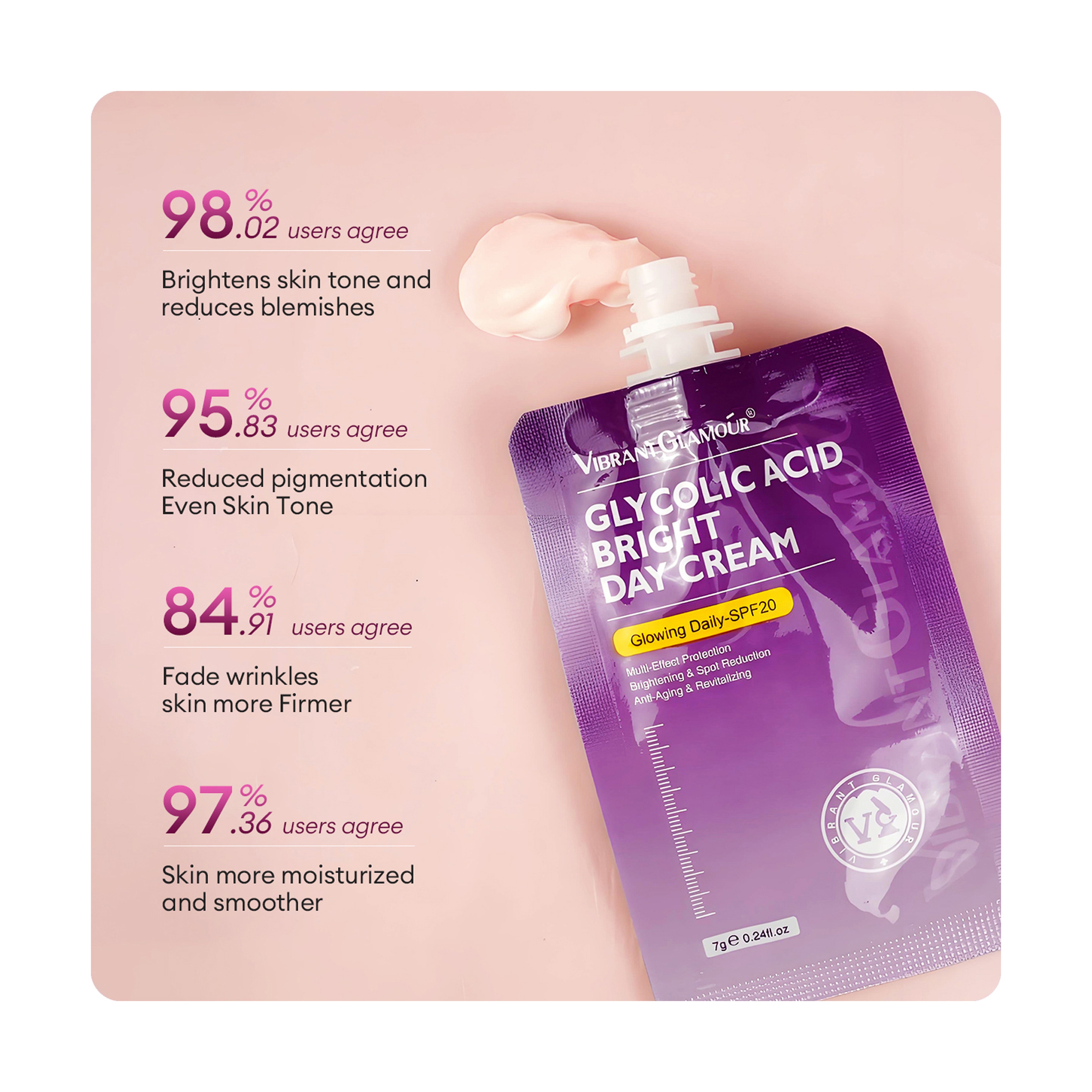 Vibrant Glamour Glycolic Acid Day Cream Anti-Aging and Anti-Wrinkle 7 g