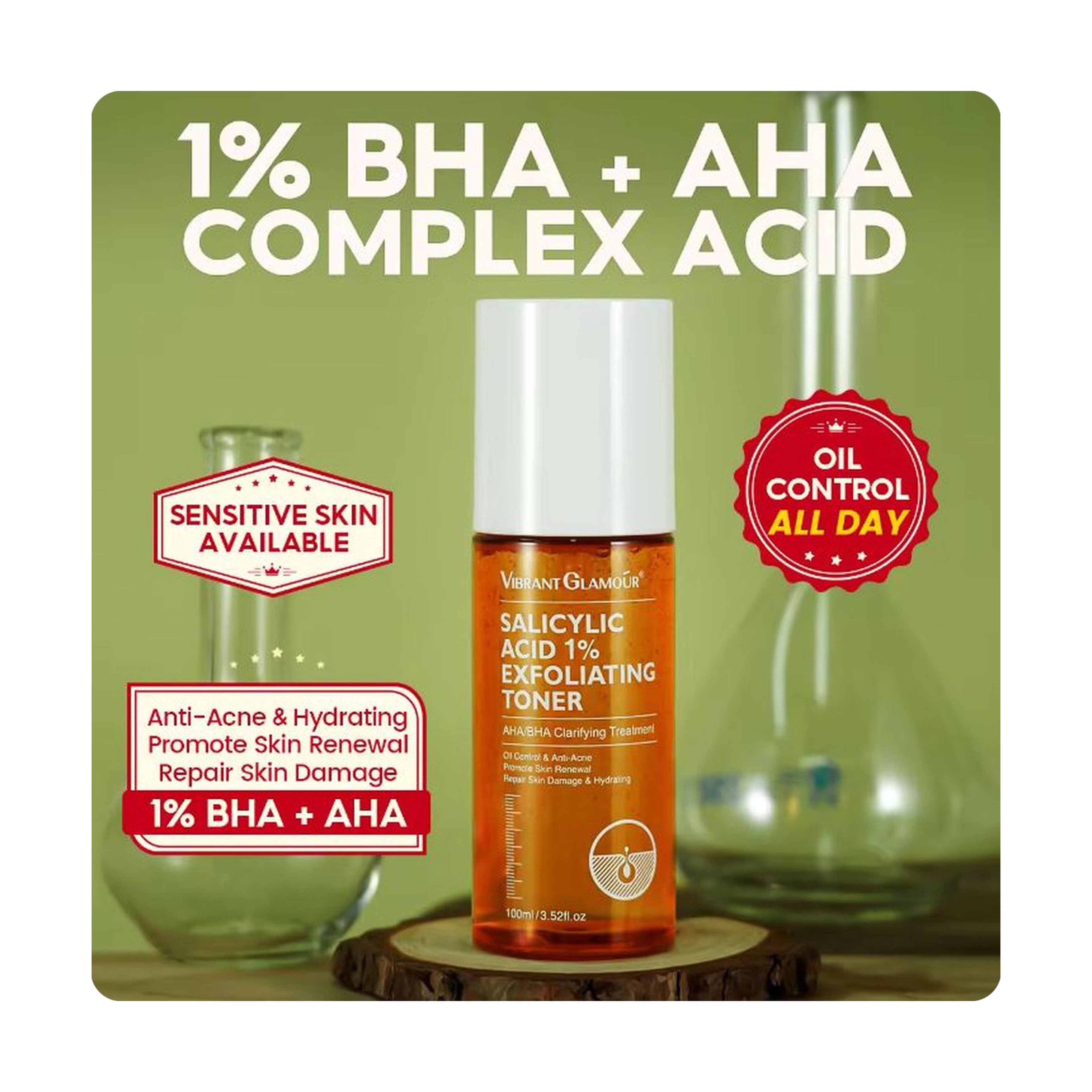 Vibrant Glamour 1% Salicylic Acid Face Toner Anti-Acne 100 ml