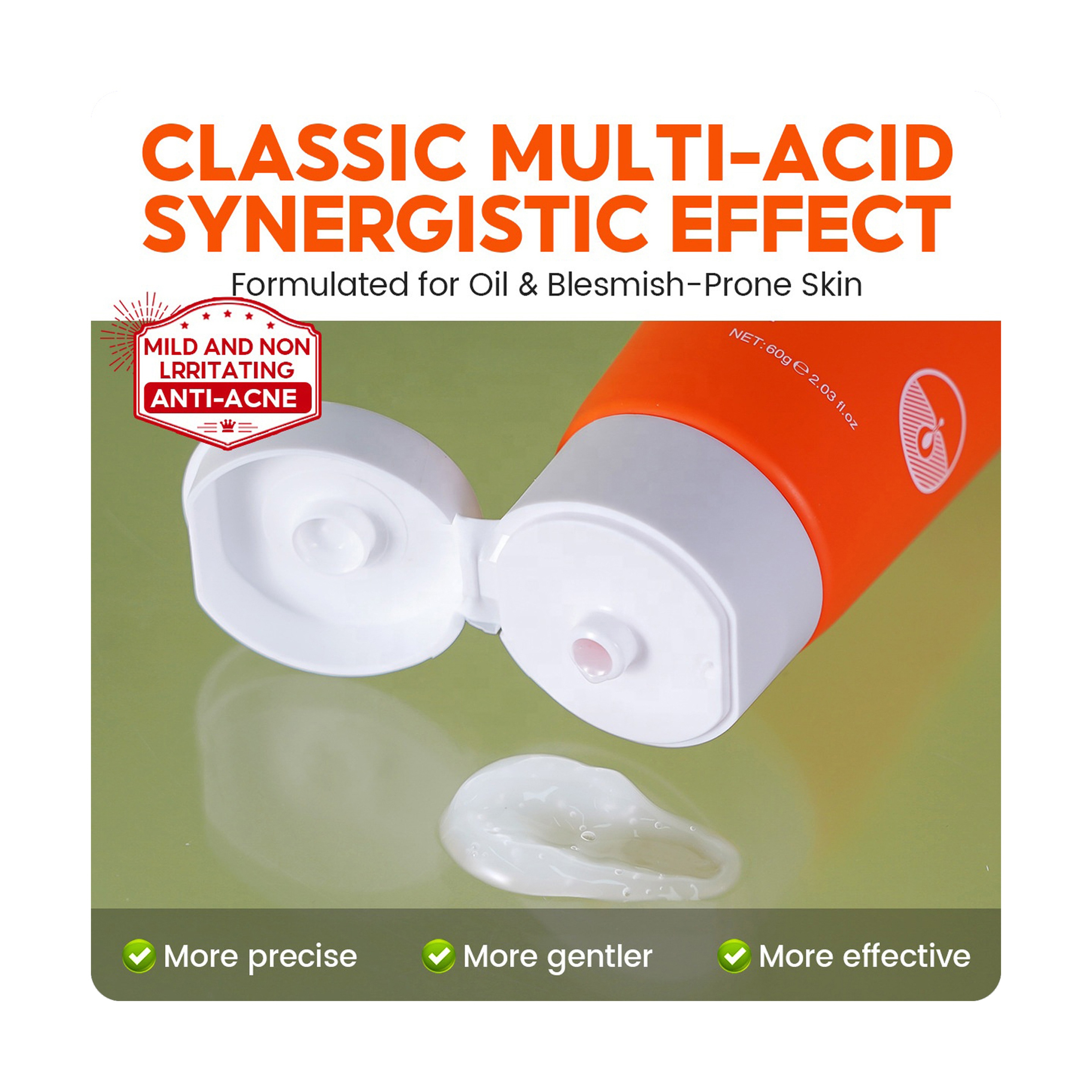 Vibrant Glamour 1% Salicylic Acid (AHA + BHA) Exfoliating Mask for Acne Treatment 60 g