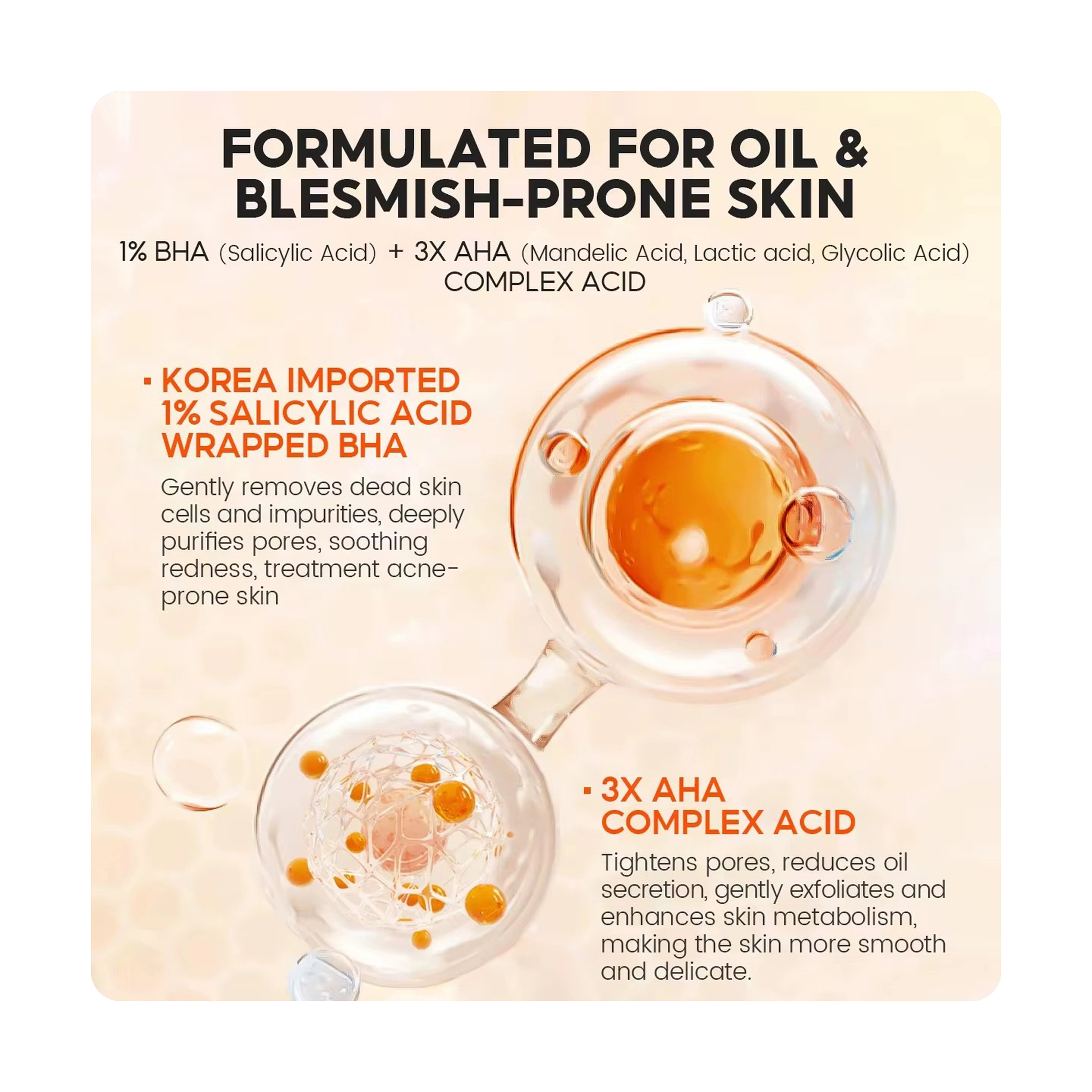 Vibrant Glamour 1% Salicylic Acid (AHA + BHA) Exfoliating Mask for Acne Treatment 60 g